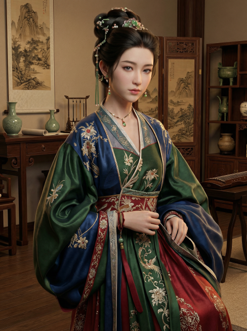 请将图片渲染成高清彩色立体图，背景采用宋代家居。预览效果