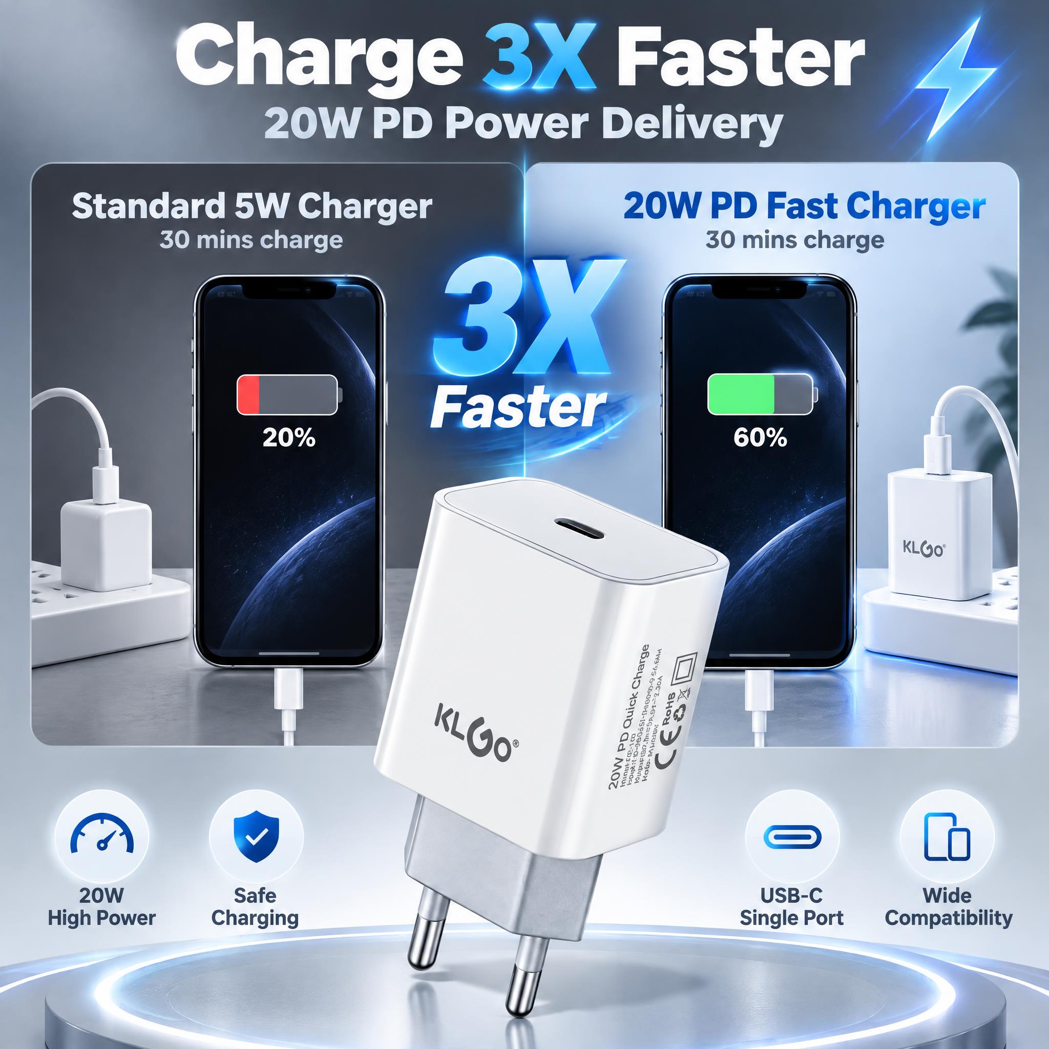 [主图-2] 核心价值图：20W PD 快充速度对比，突出比普… - 图片创意预览
