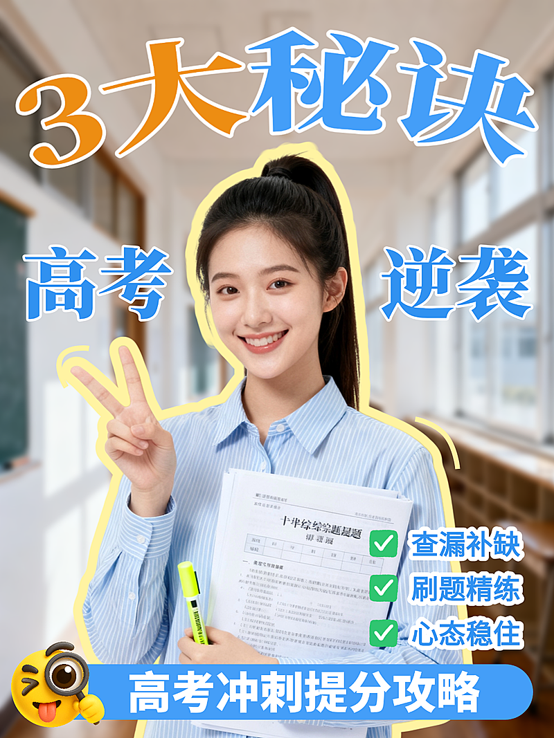 高考知识分享干货清新简约小红书封面