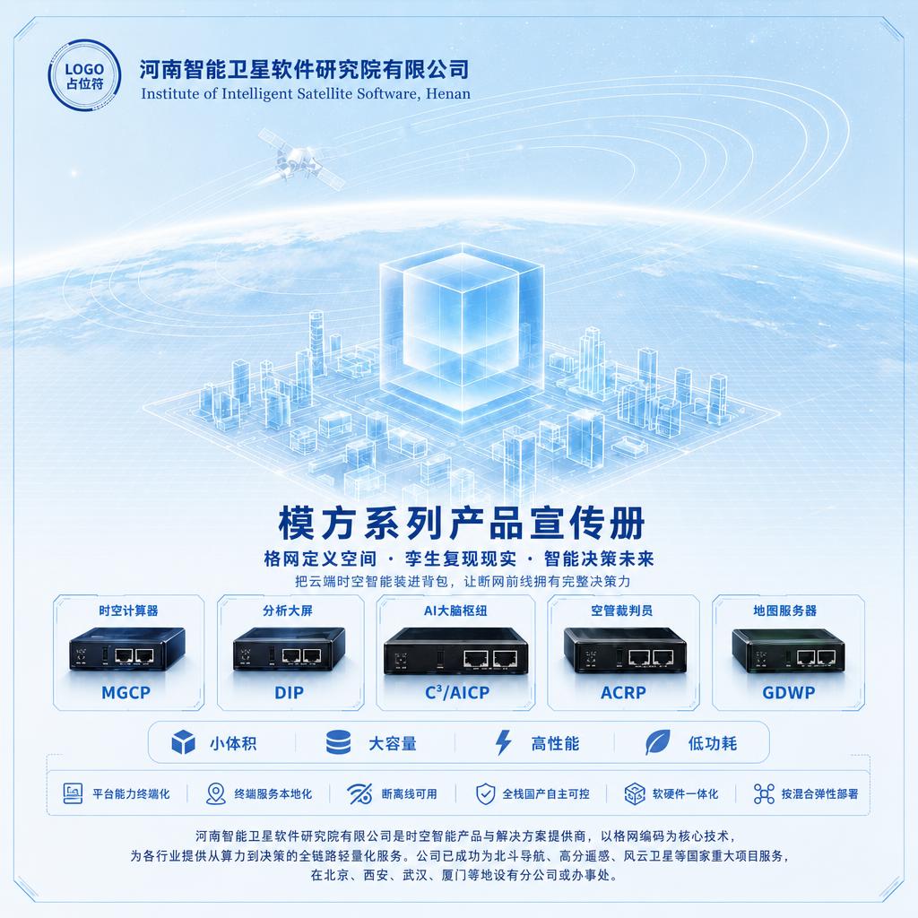 以第二张浅蓝白色科技感底图（地球、卫星、城市线框、中央发光立方… - 图片创意预览