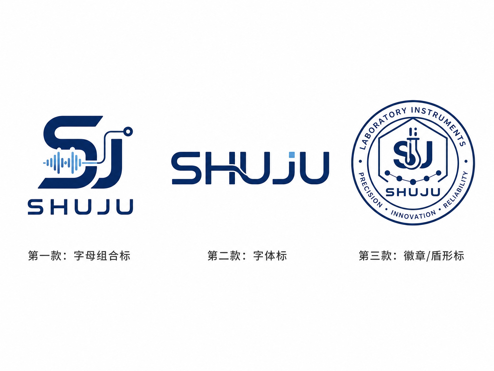 设计三款不同方向的SHUJU品牌LOGO，用于实验室分析仪器公… - 图片创意预览