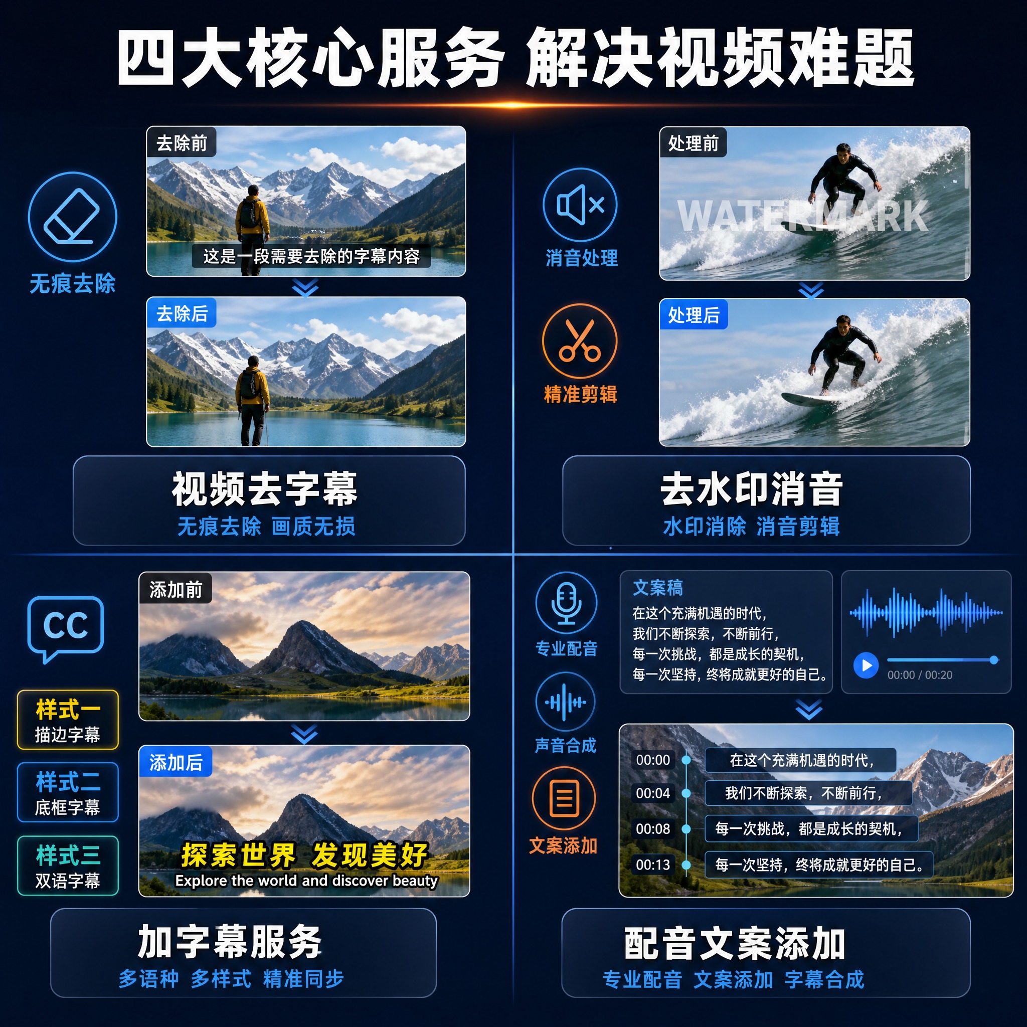 [主图-2] 核心服务项目展示，全面呈现视频剪辑服务范围。 [… - 图片创意预览