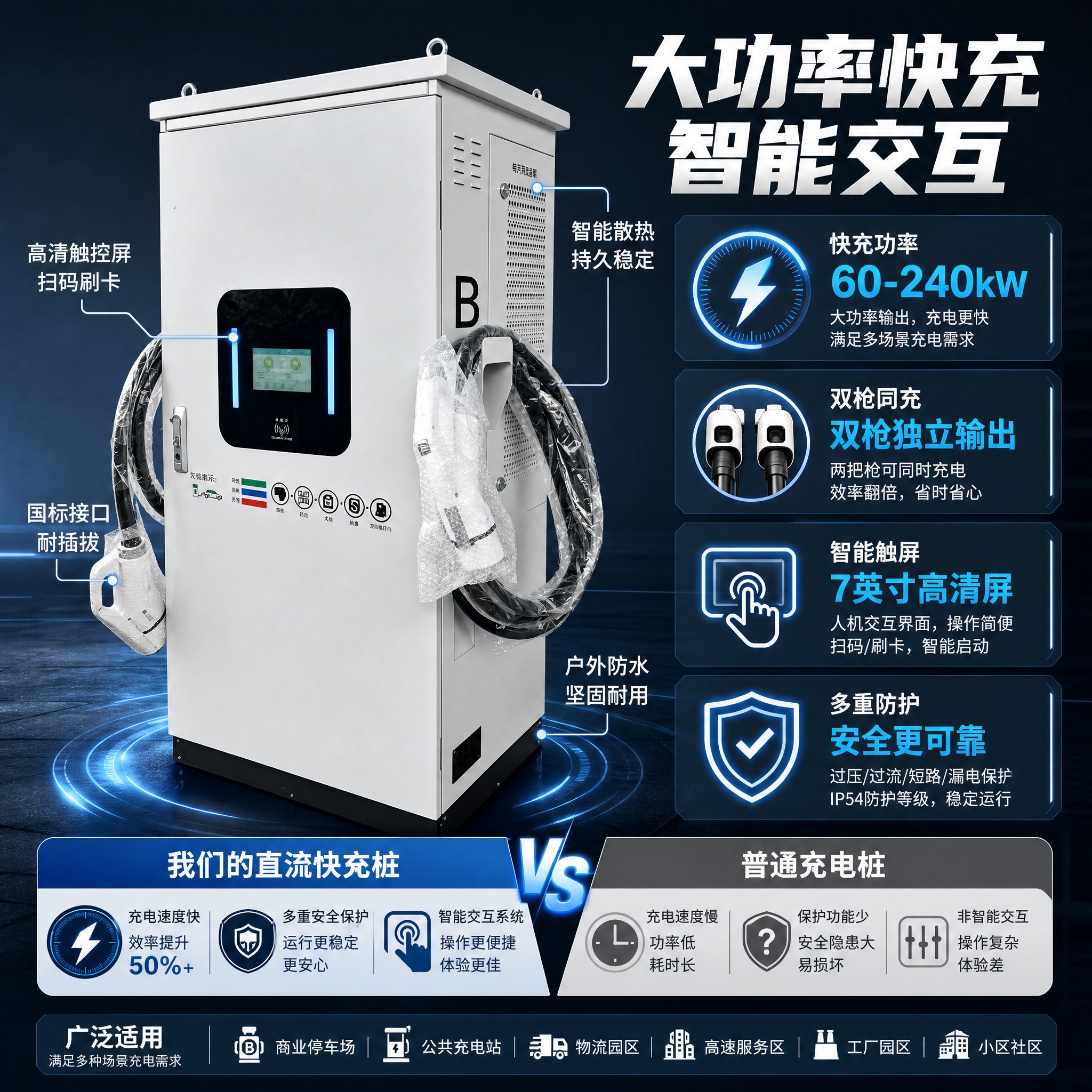[主图-2] 核心亮点性能图，主题：大功率直流快充 智能交互系… - 图片创意预览