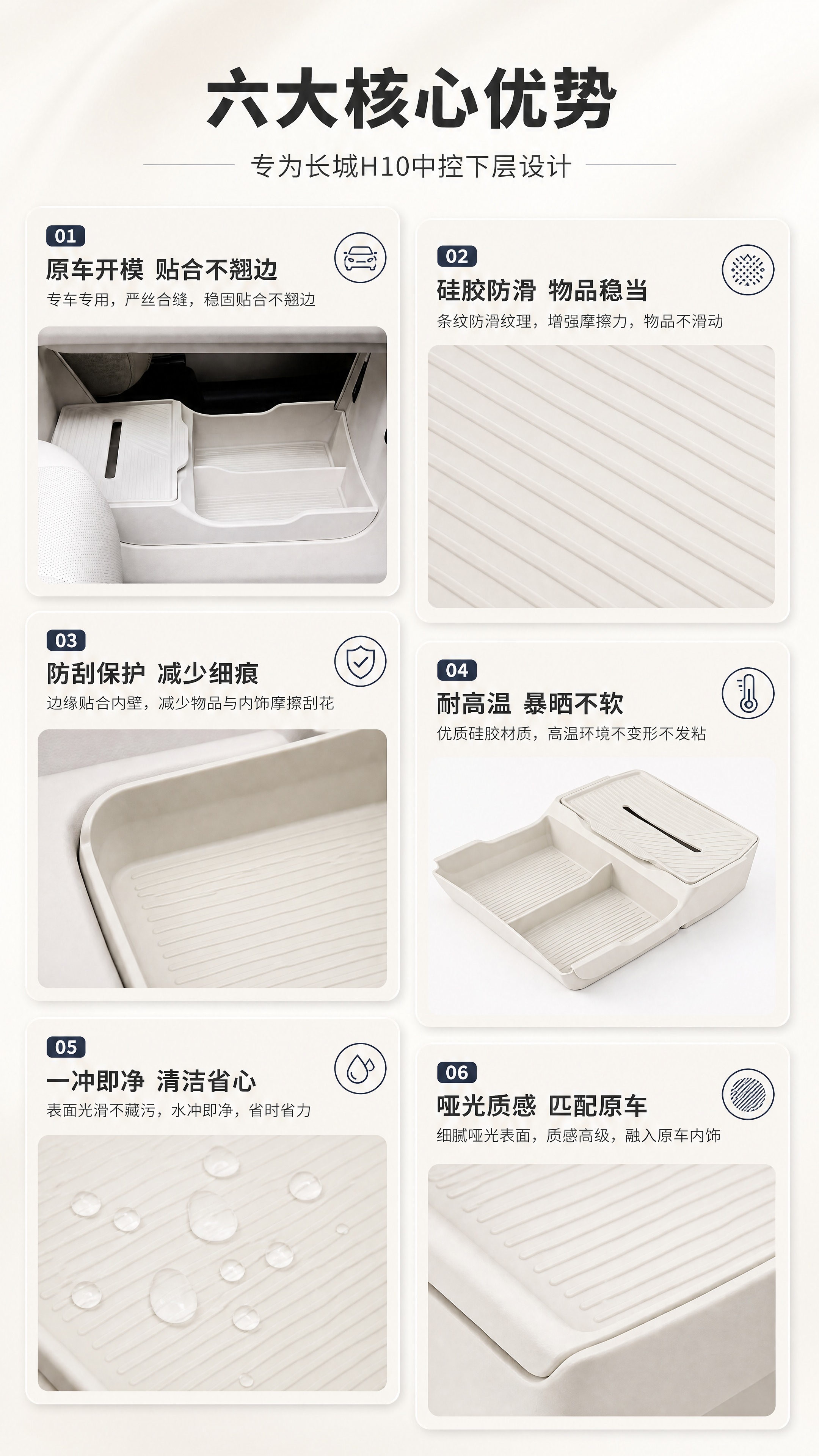 [商品] 使用【图3】【图6】长城H10中控下层硅胶垫产品图；… - 图片创意预览
