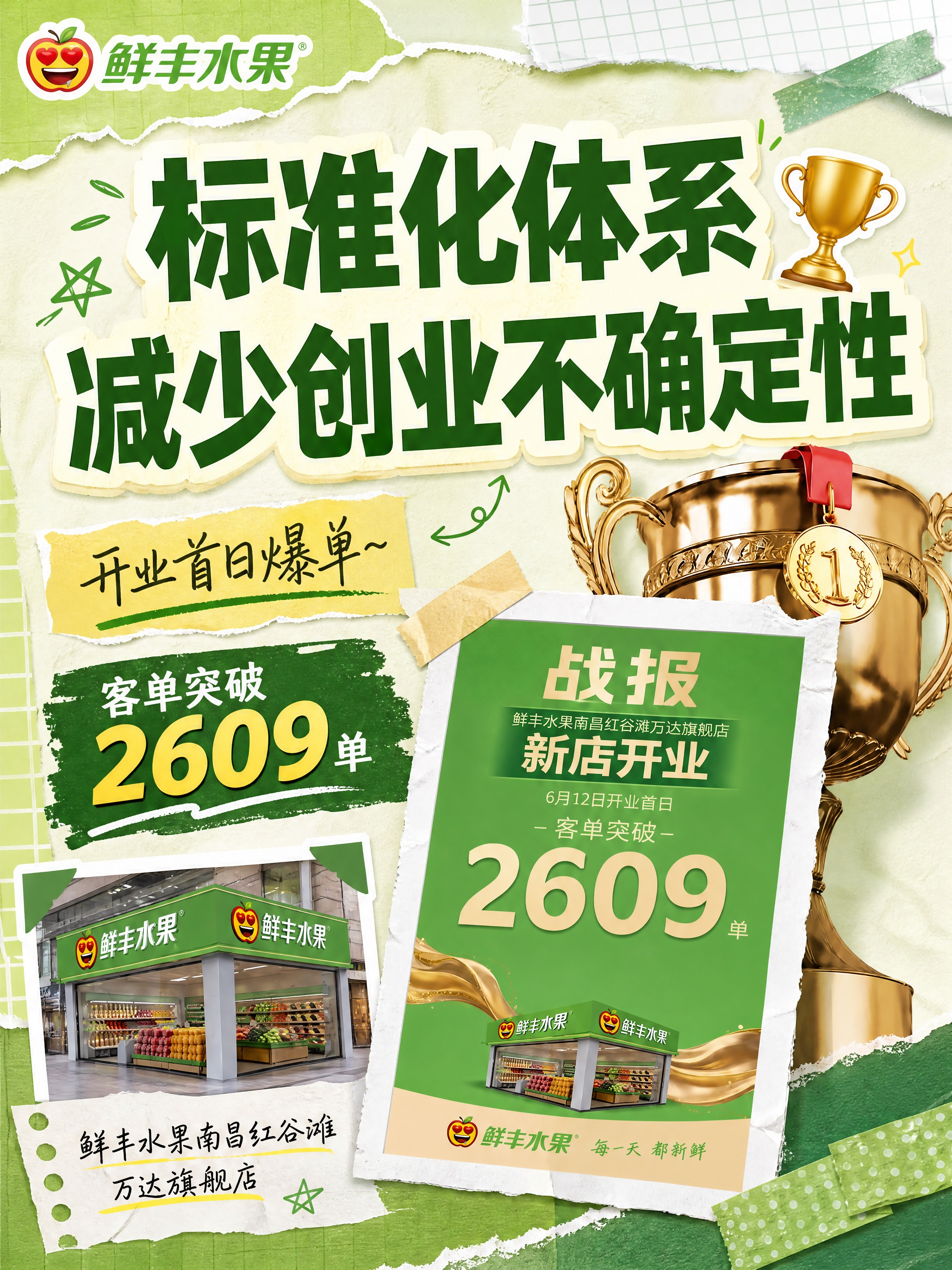 小红书笔记大字封面，配图大字，绿色系手账拼贴风格，版式精美，小… - 图片创意预览