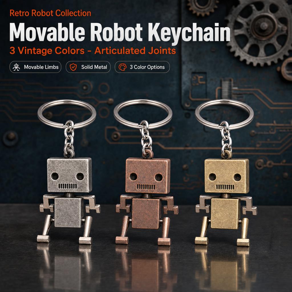 [主图1] Vintage Robot Keychain 对比… - 图片创意预览