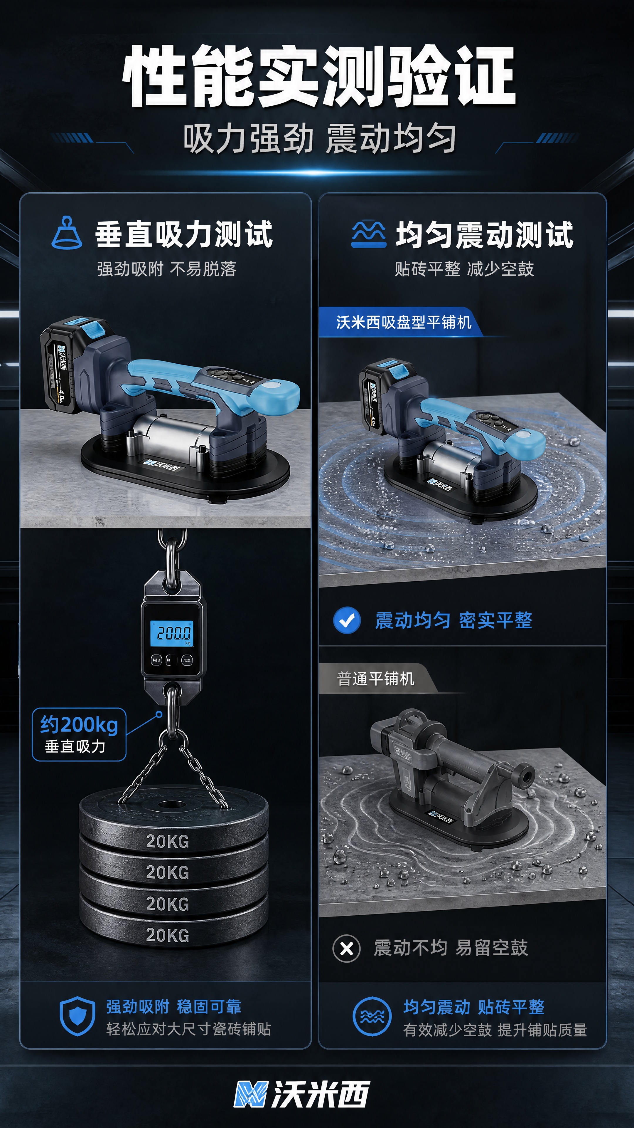 [商品] 使用【图2】沃米西吸盘型瓷砖平铺机；保留蓝灰机身、蓝… - 图片创意预览