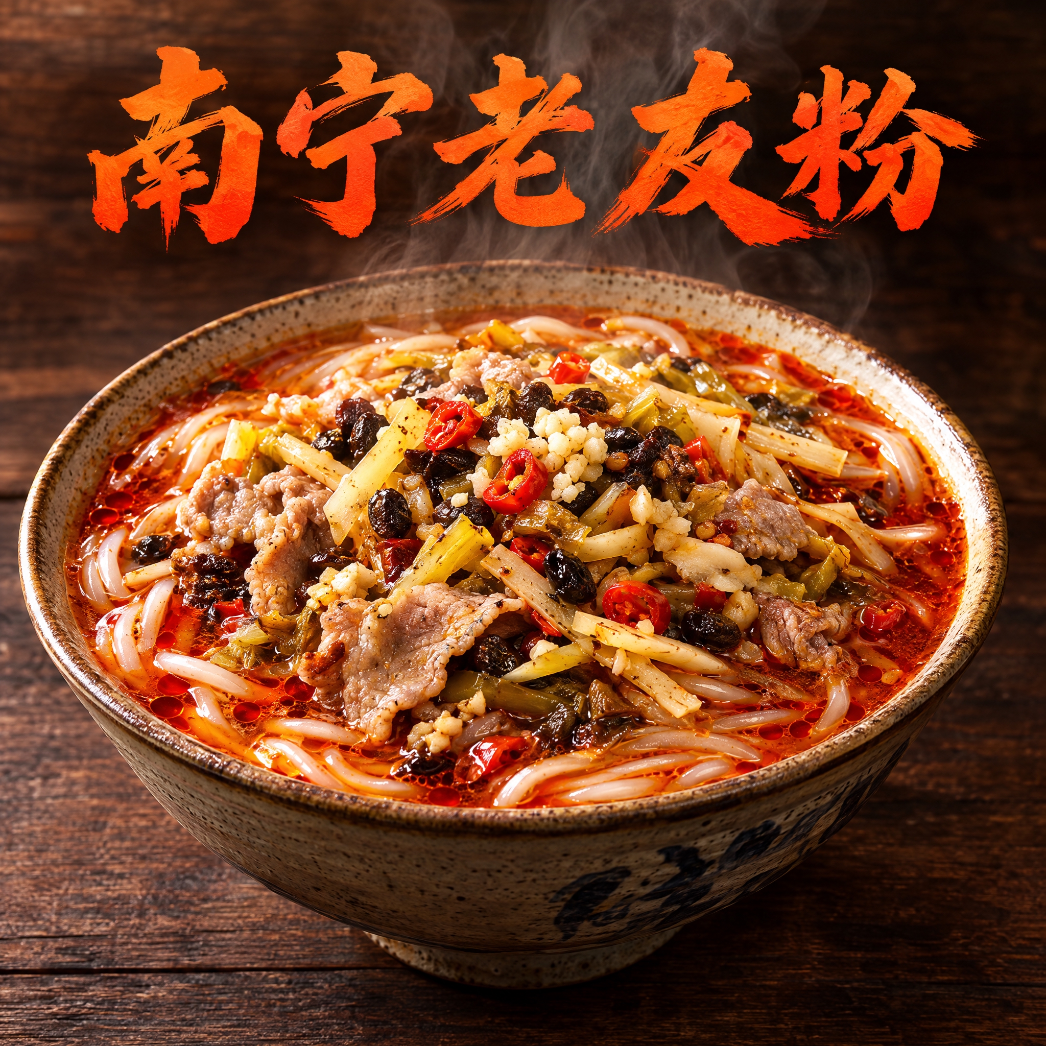 写实美食摄影风格，南宁老友粉品牌头像设计，800x800正方形… - 图片创意预览