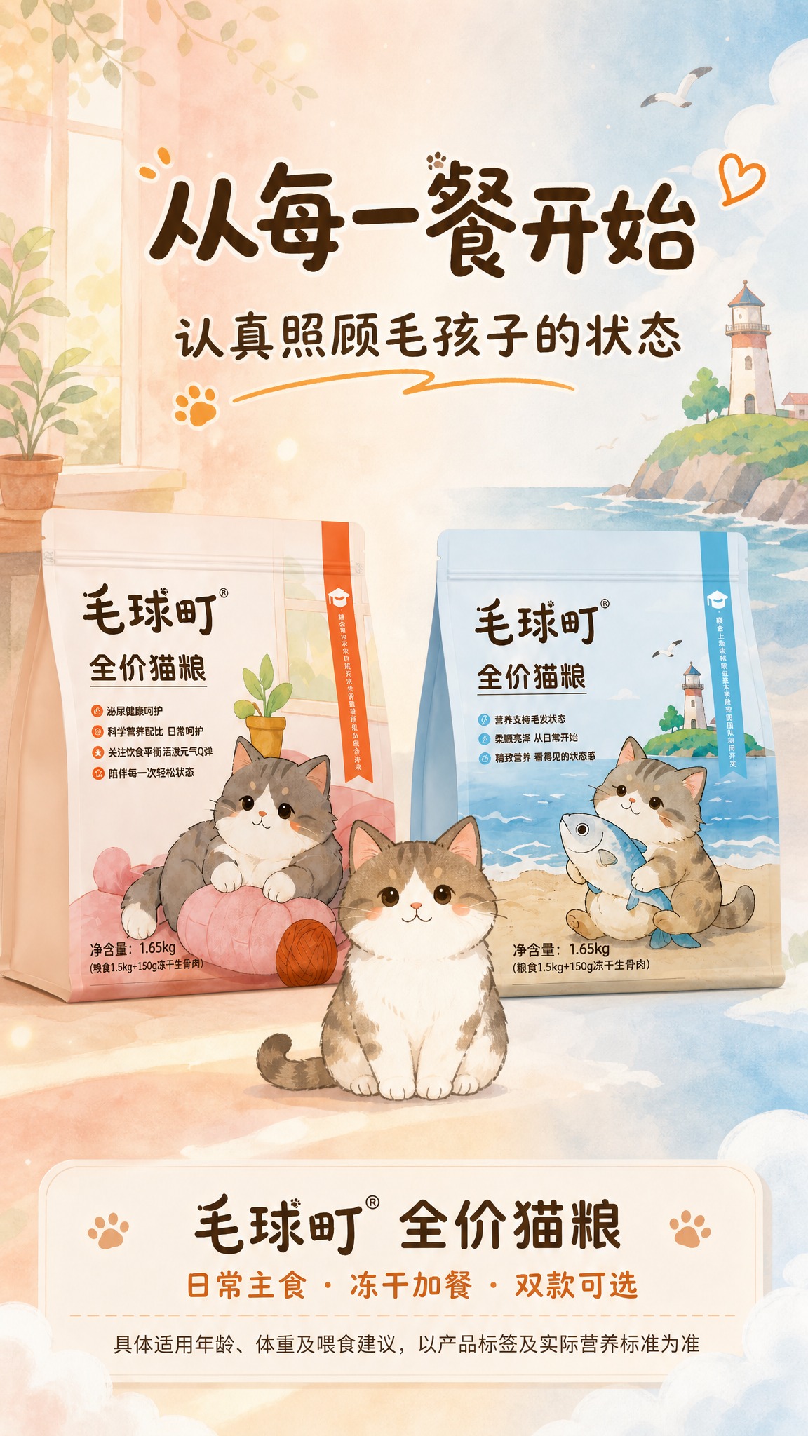 [商品] 使用【图1】泌尿健康款和【图4】美毛亮毛款两款猫粮包… - 图片创意预览