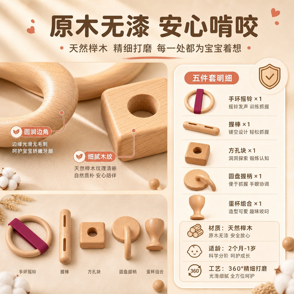 [商品] 使用【图1】中的原木早教玩具；保留原木材质、木纹纹理… - 图片创意预览