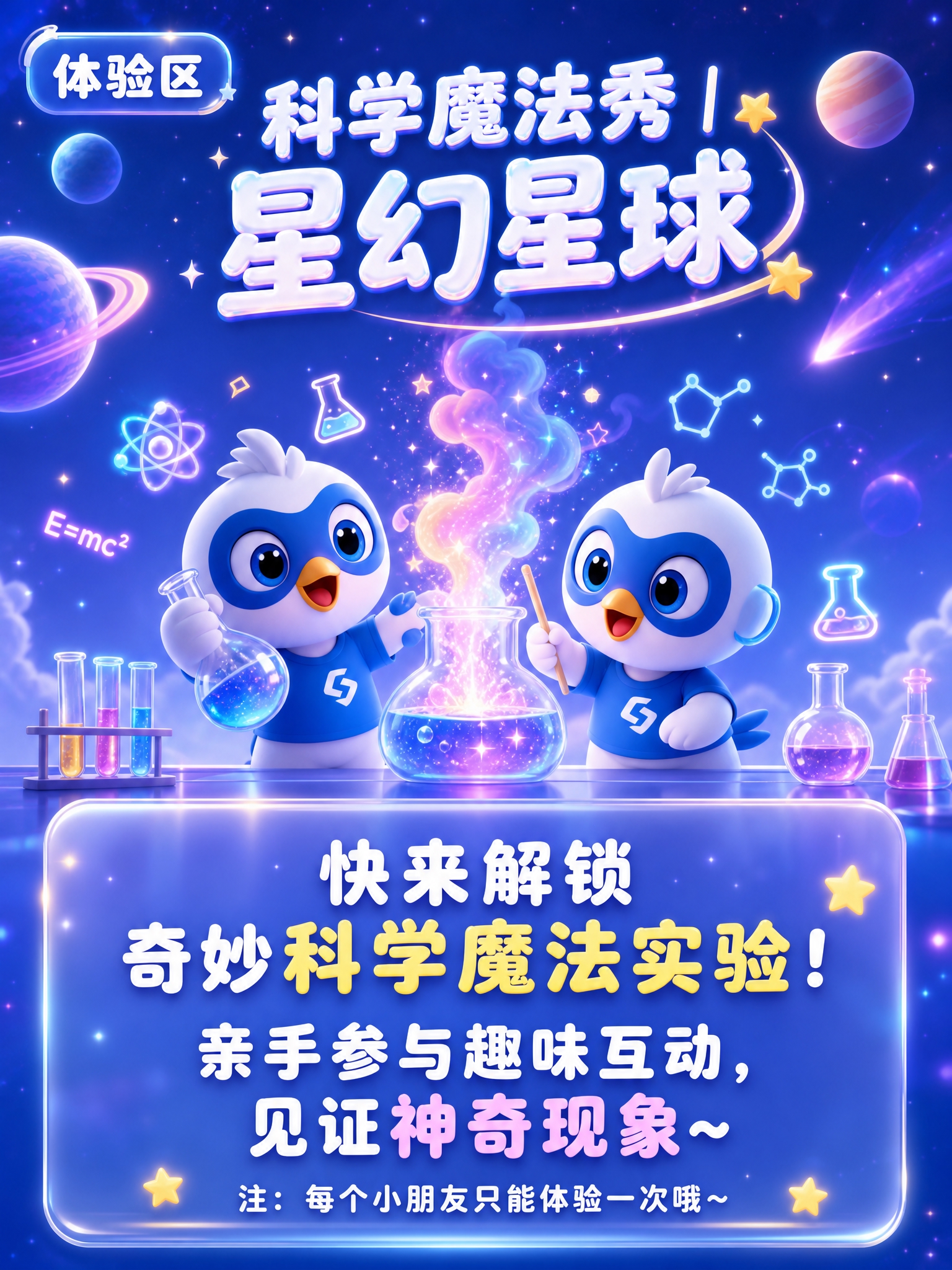 竖版童趣星际3D海报，3:4比例，画面干净通透、无杂乱元素，整… - 图片创意预览