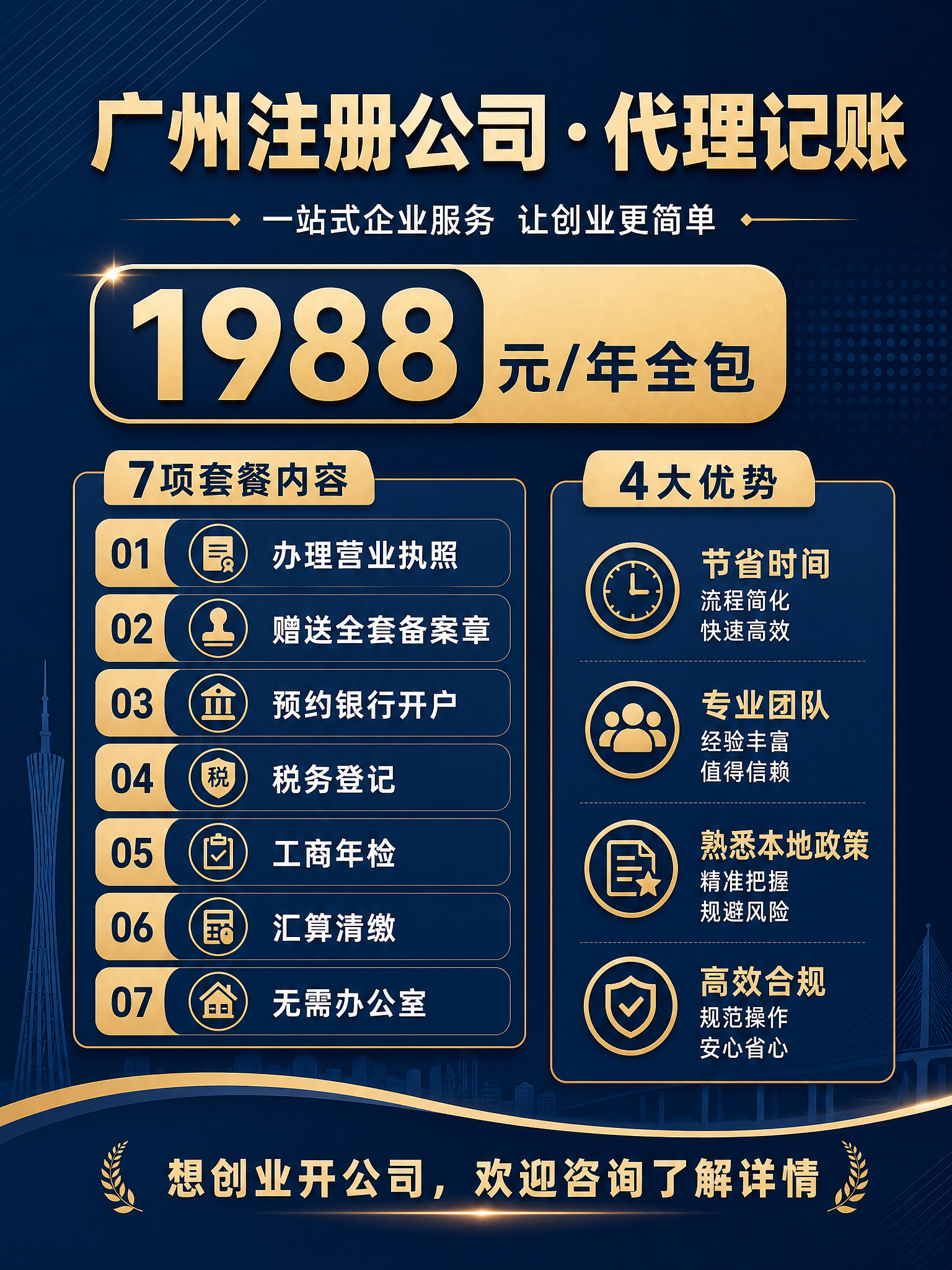 小红书封面海报，简约商务风格，深蓝色渐变背景搭配金色点缀，极简… - 图片创意预览