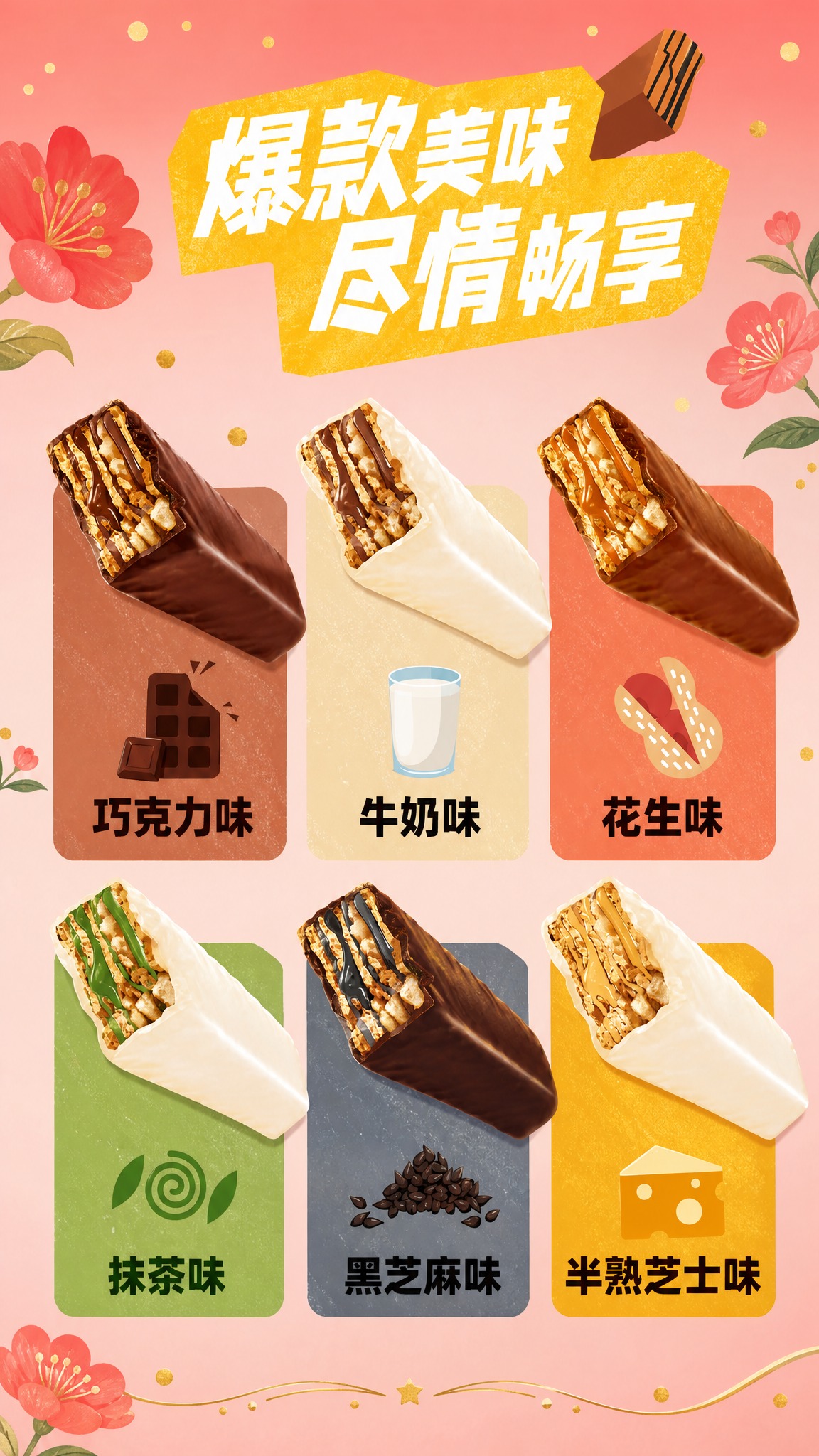 [雀巢脆脆鲨缤纷多口味礼盒 详情页P2 六口味展示 9:16]… - 图片创意预览