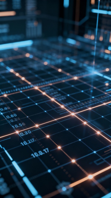 Crypto data grid background, digital matrix lines, glowing coordinates, layered depth, system-level预览效果