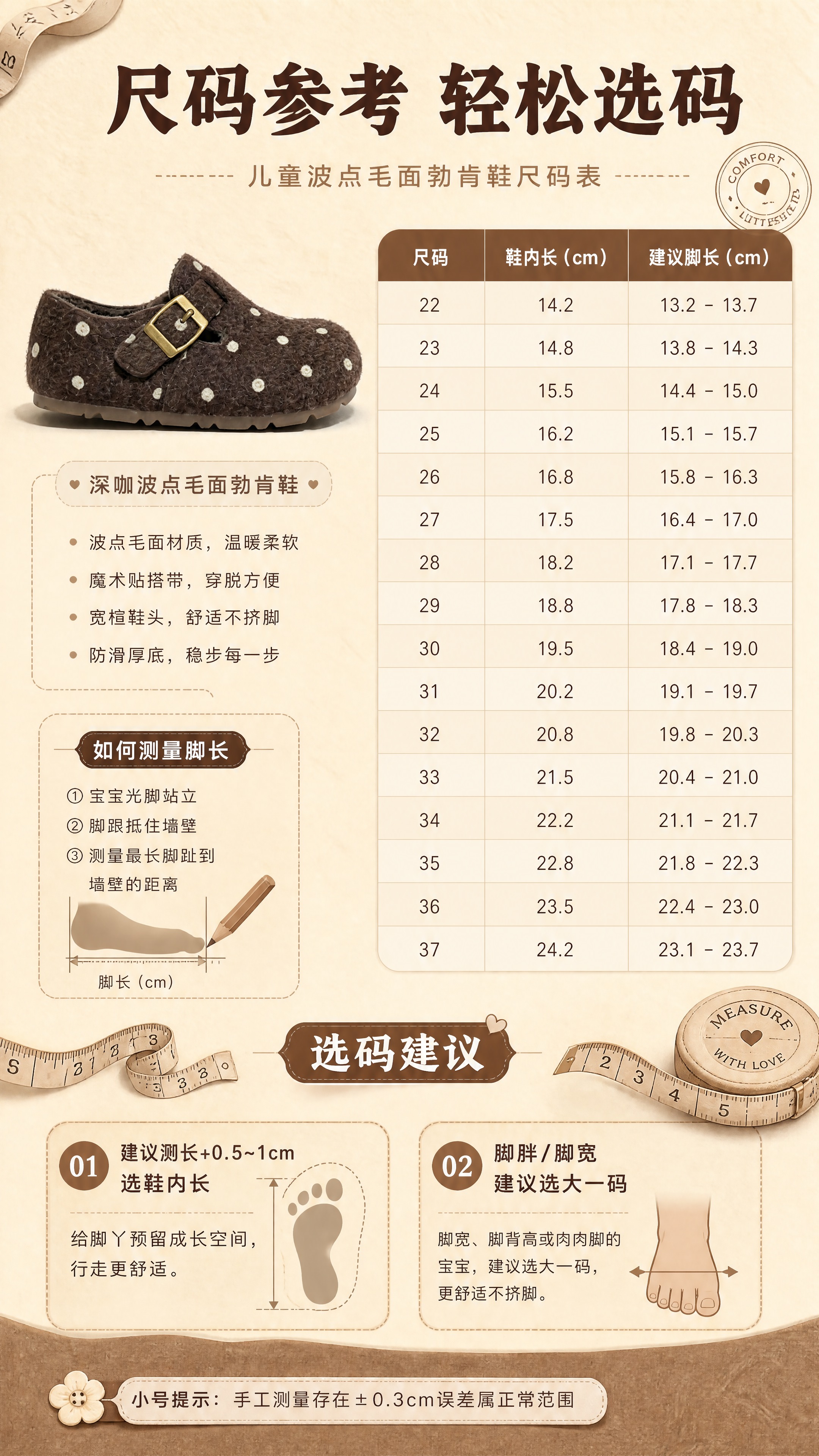 [商品] 使用【图1】深咖色儿童波点毛面勃肯鞋侧视图；商品处理… - 图片创意预览