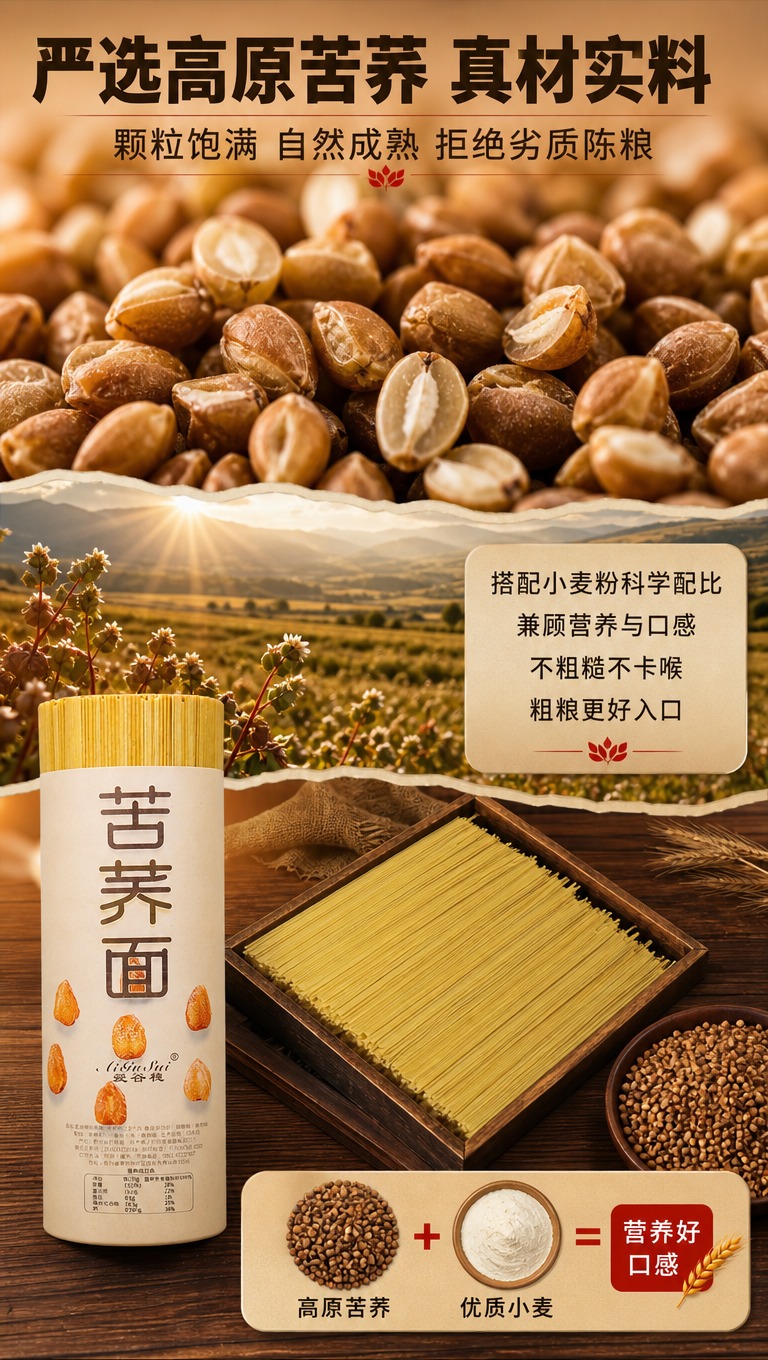 [商品] 使用【图5】苦荞面包装正面图、【图2】干面图；保留包… - 图片创意预览