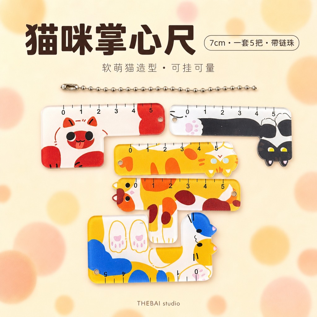 1:1方形构图，严格还原上传的THEBAI studio猫咪掌… - 图片创意预览