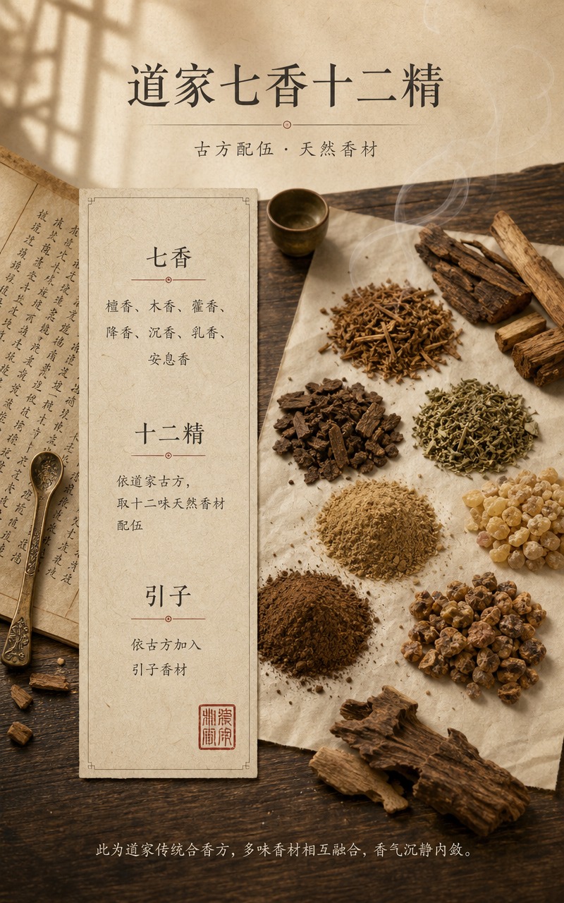 [商品] 道家七香十二精香方原料展示：檀香、木香、藿香、降香、… - 图片创意预览