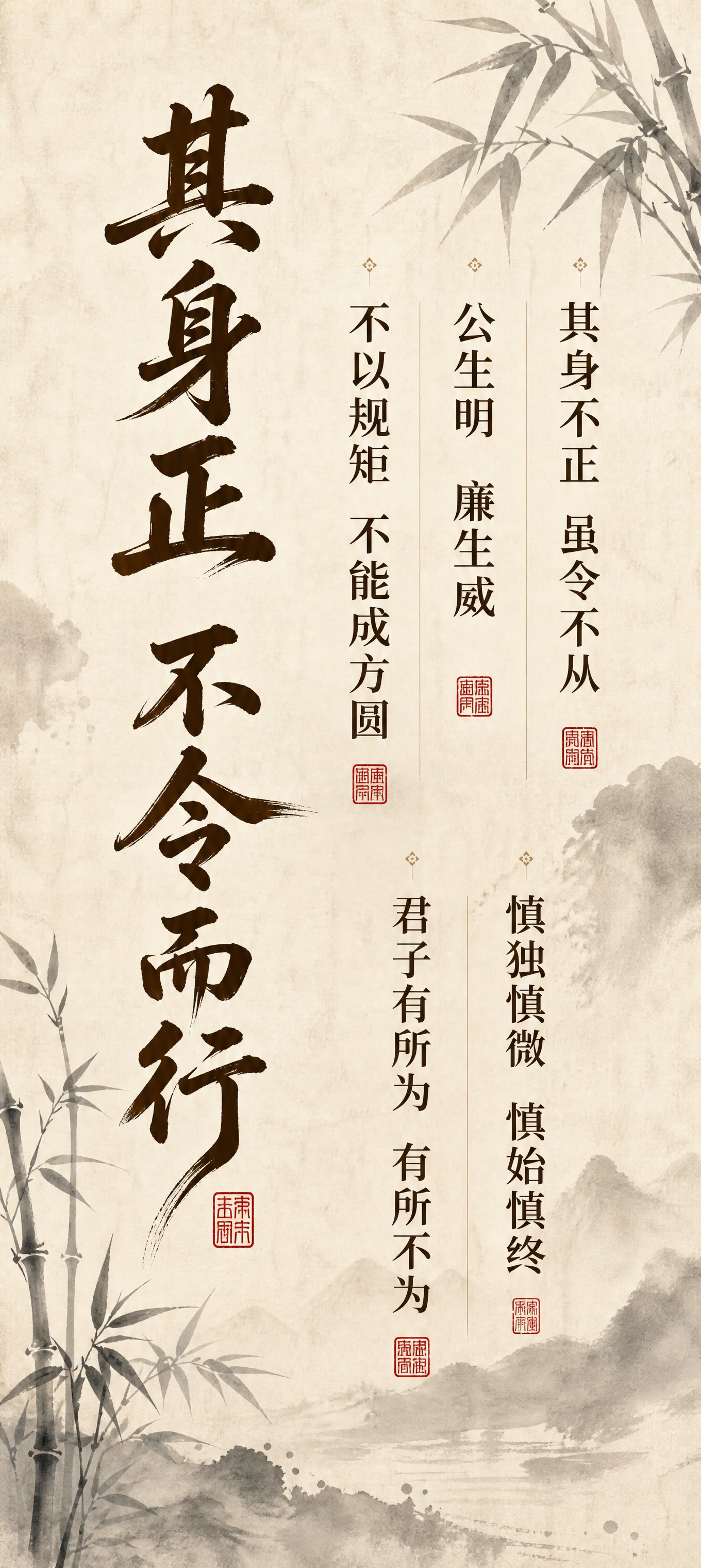 合规金句主题竖版海报，方案五：名言警句风。无主标题，以多条合规… - 图片创意预览