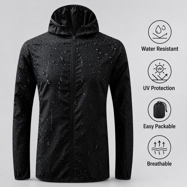 [Main image 3] Waterproof function demonstration of boys lightweight waterproof jacket. The jacket i预览效果