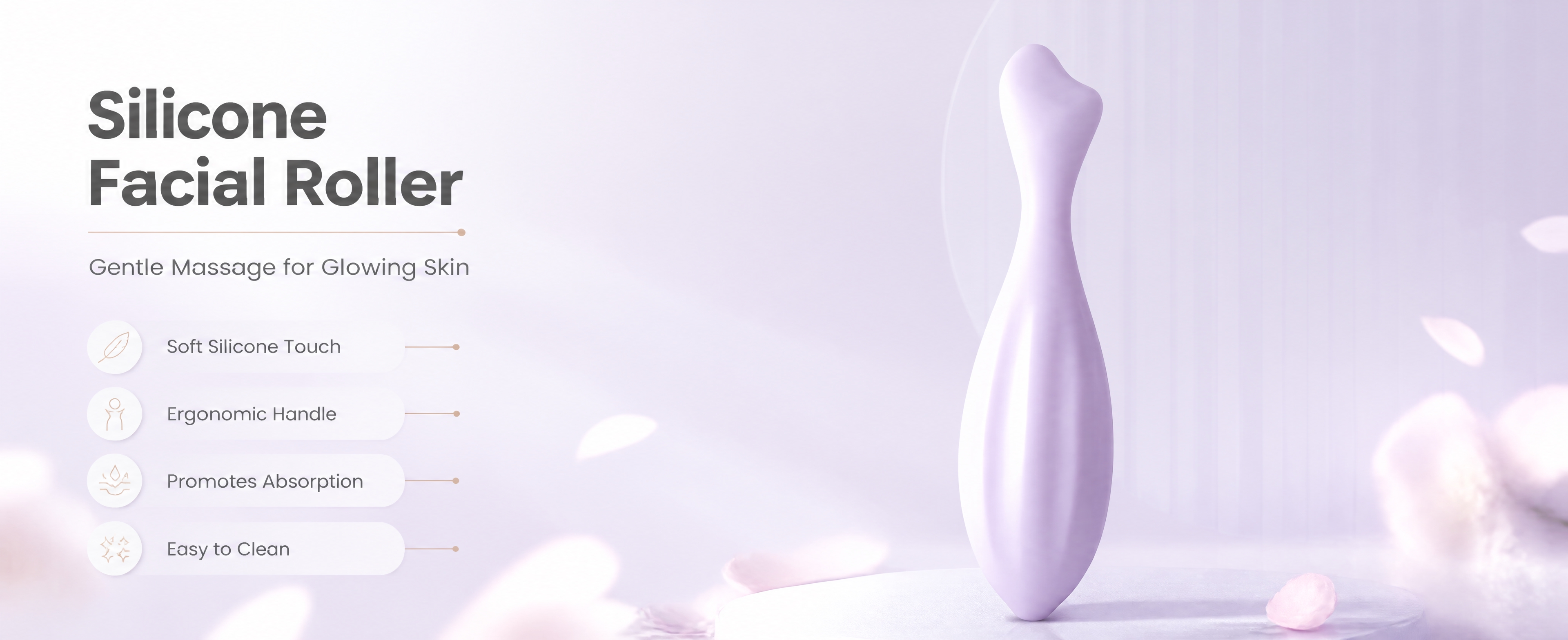 [商品] 使用【图1】淡紫色柔软硅胶面部滚轮按摩器；保留产品整… - 图片创意预览