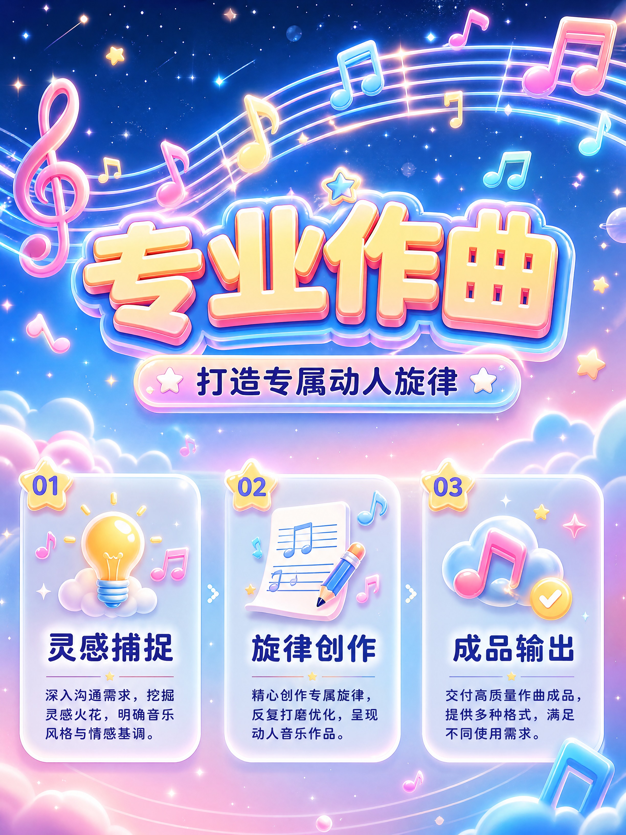 [商品] 使用【图1】【图2】作为音乐服务视觉风格参考；保留3… - 图片创意预览