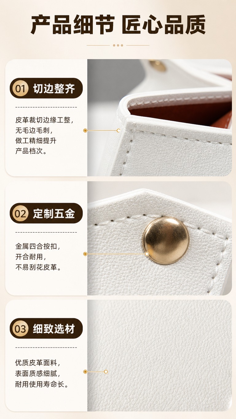 [商品] 使用【图1】白色PU皮革纸巾盒；保留产品外观特征；做… - 图片创意预览