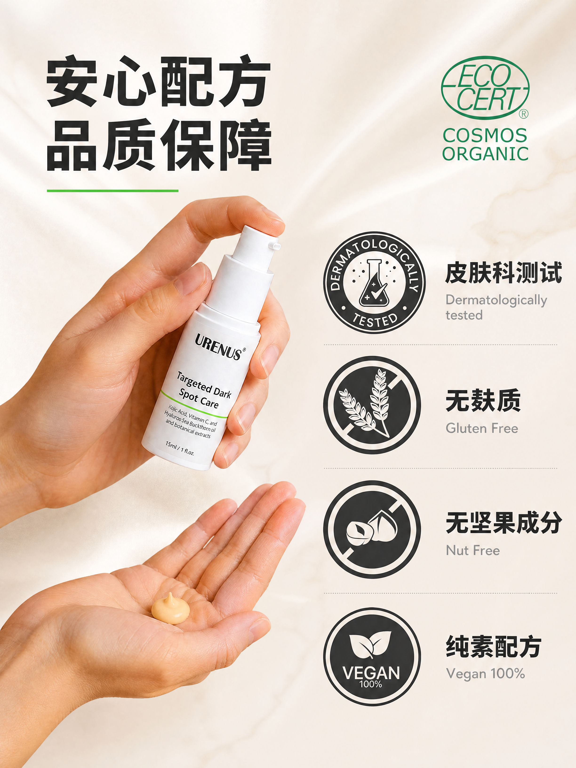 [商品] 使用【图6】双手持握URENUS淡斑精华乳+手心膏体… - 图片创意预览