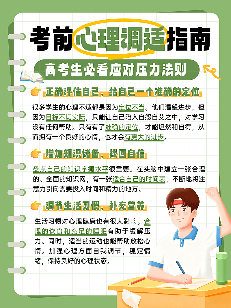 高考生心理健康调节知识分享多文字小红书配图