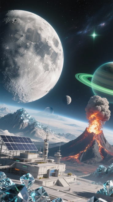 帮我生成20张关于月亮或者星球的图片预览效果