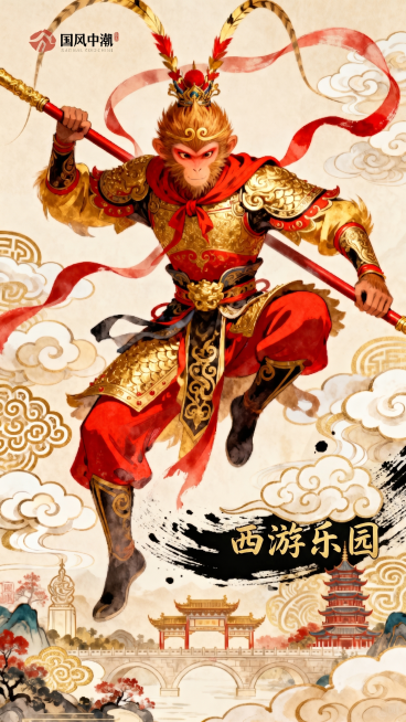 加入西游乐园四个字预览效果