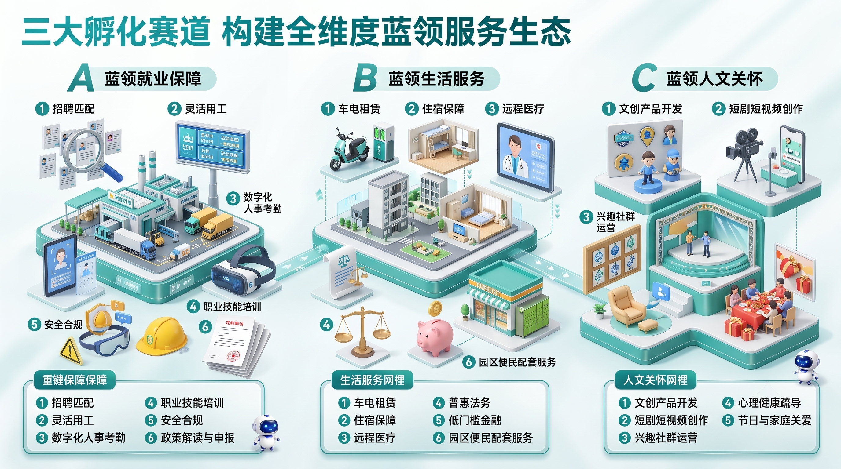 参考上传图片的设计风格和青绿色调配色，生成信息图表，标题为"三… - 图片创意预览