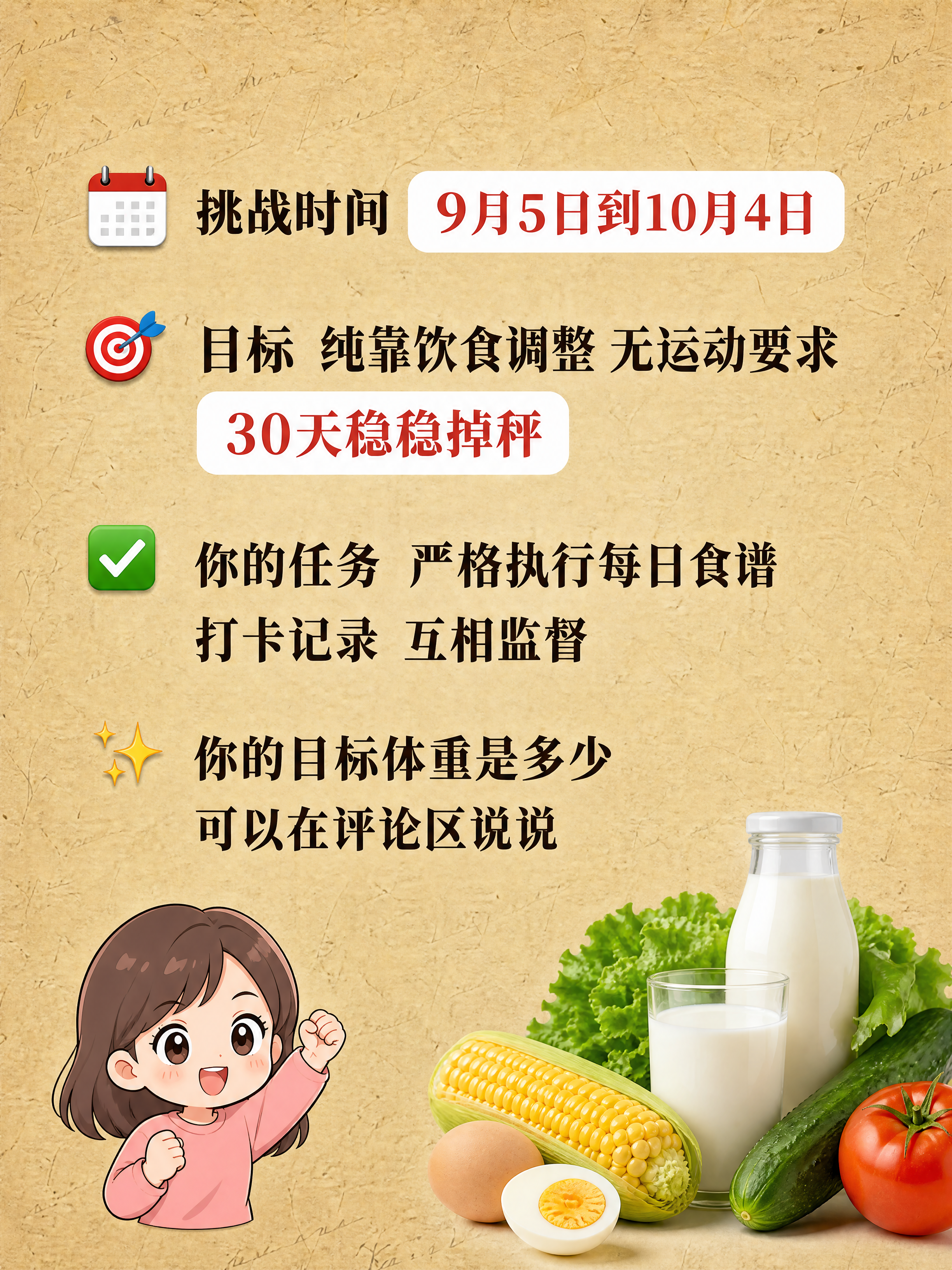小红书减脂科普内页，竖版3:4，复古牛皮纸风格，版式精美，小红… - 图片创意预览
