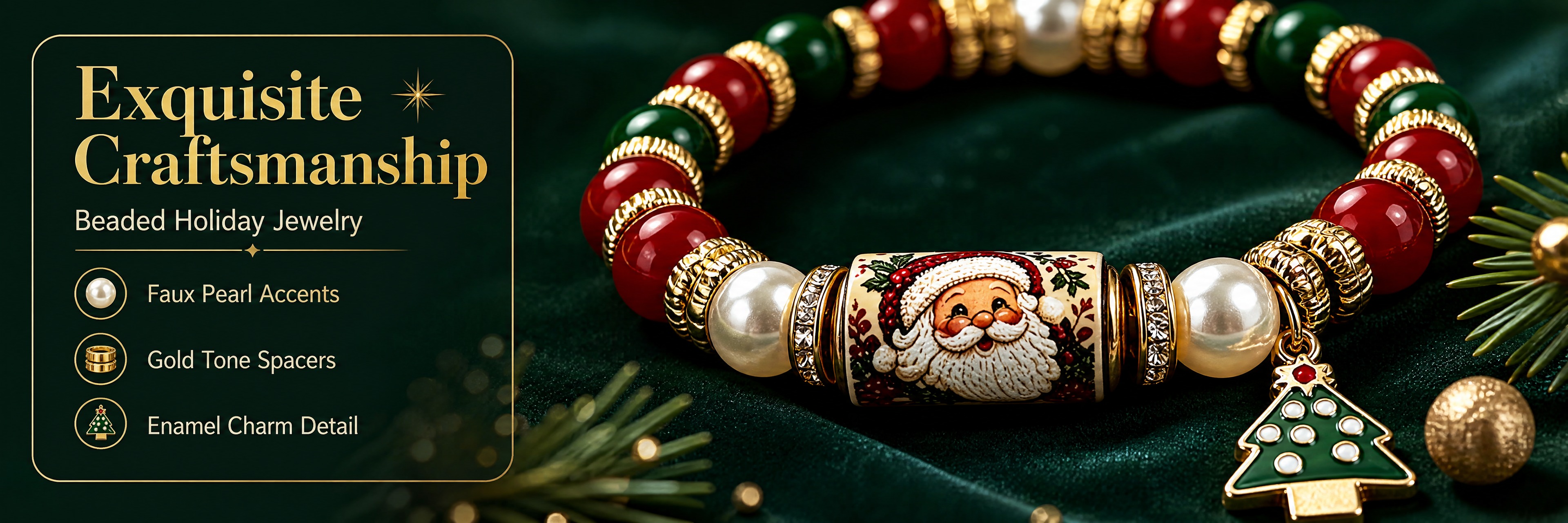 [商品] 使用【图2】Santa Claus款圣诞手串；保留红… - 图片创意预览