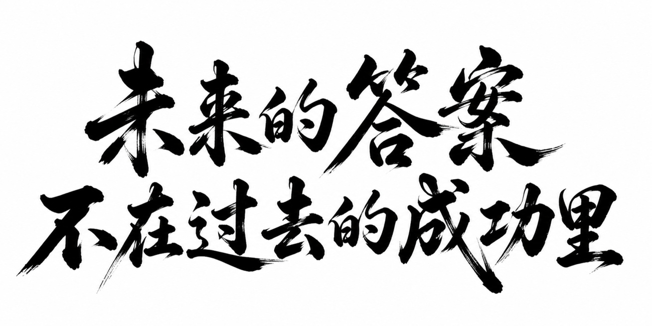 未来的答案不在过去的成功里 生成毛笔字体 白色底预览效果
