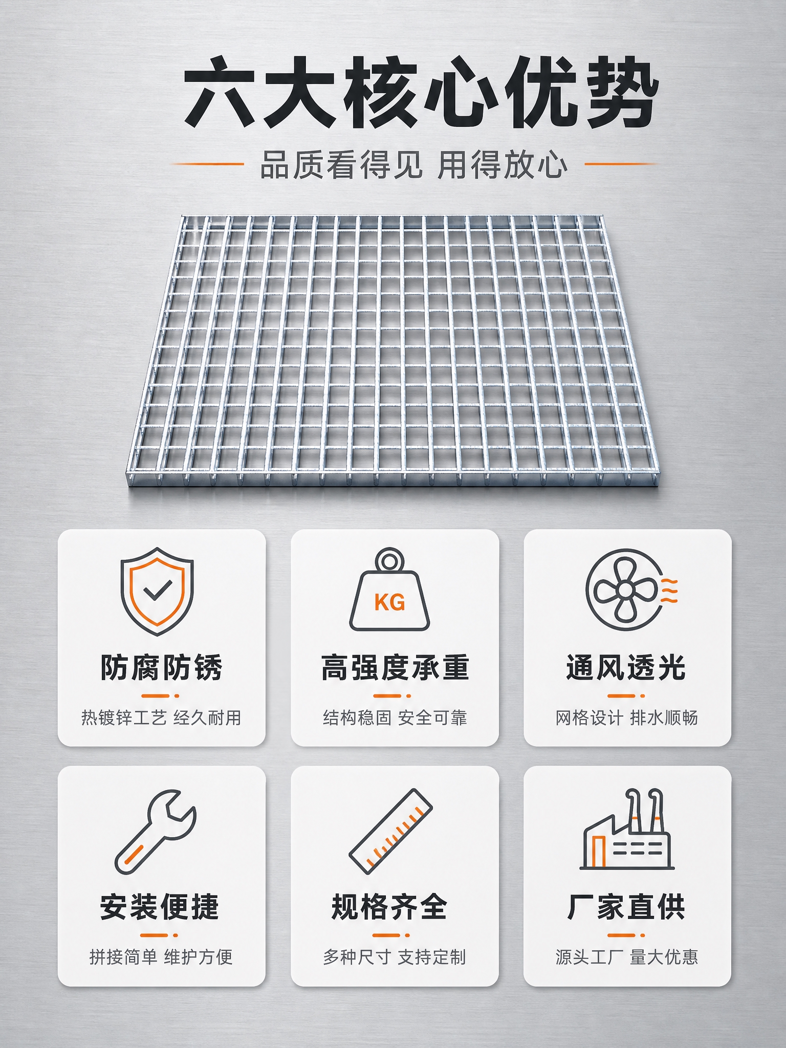 [商品] 使用【图2】方形热镀锌钢格板；保留方形网格结构、扁钢… - 图片创意预览