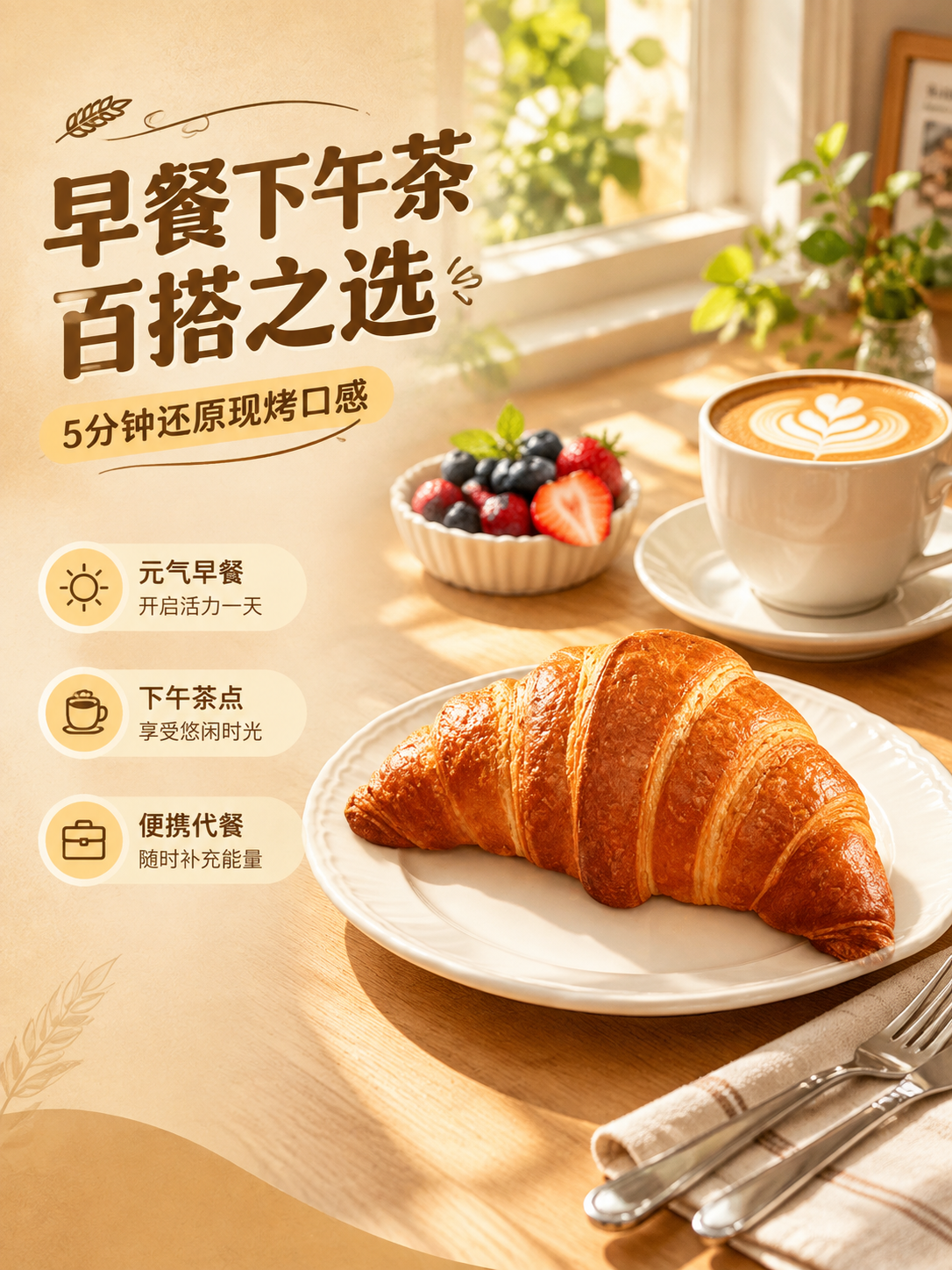 [商品] 使用【图1】法式牛角包；保留完整造型、金黄色泽和酥皮… - 图片创意预览