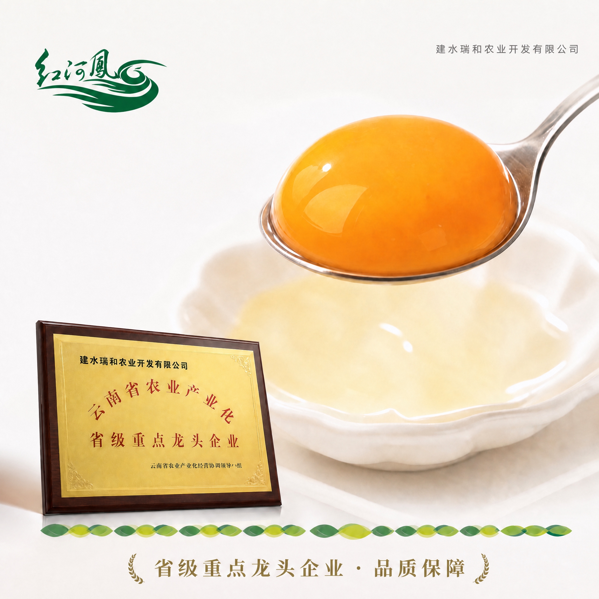 将画面中的「红河凤」logo替换为简化版logo：只保留中间白… - 图片创意预览