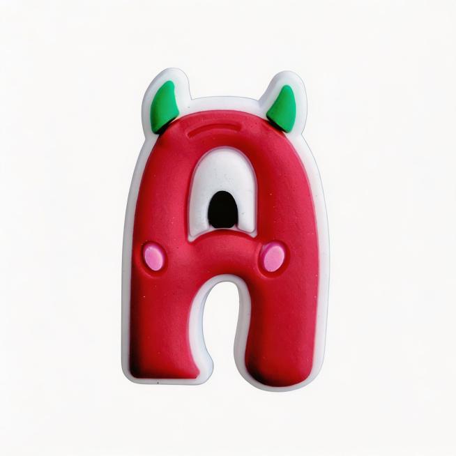 Cartoon letter A shoe charm for clog shoes. Keep product appearance 100% consistent with original pi预览效果