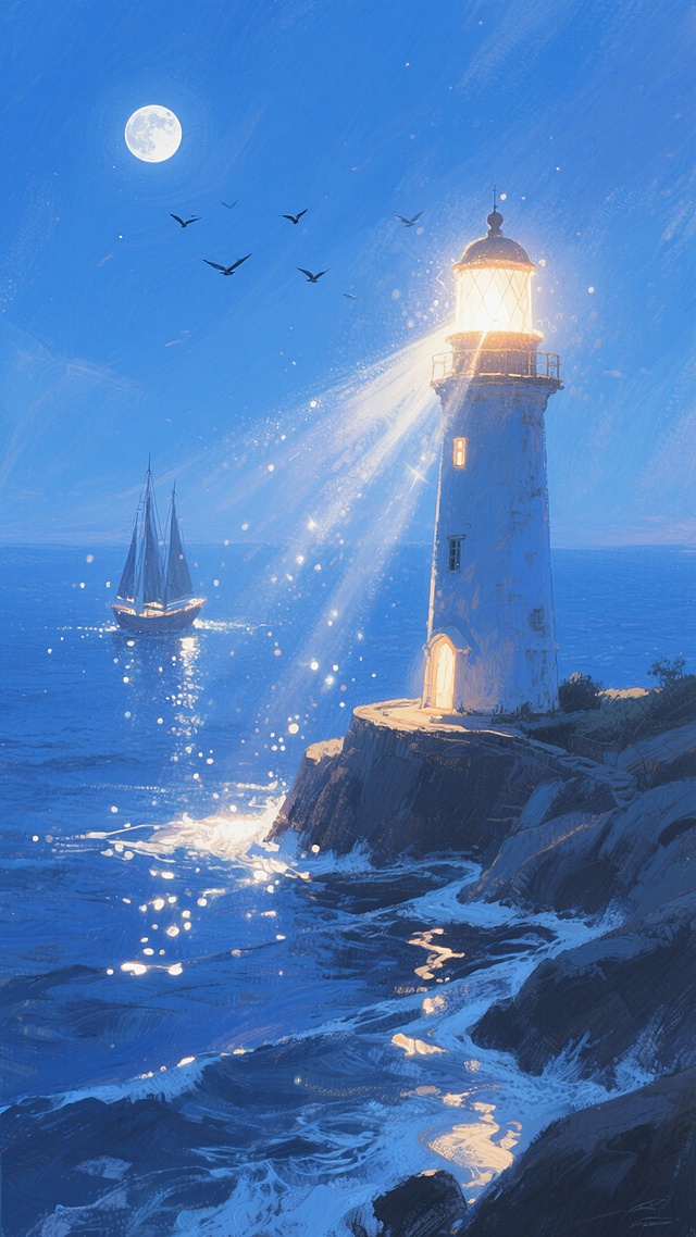 夏夜，灯塔