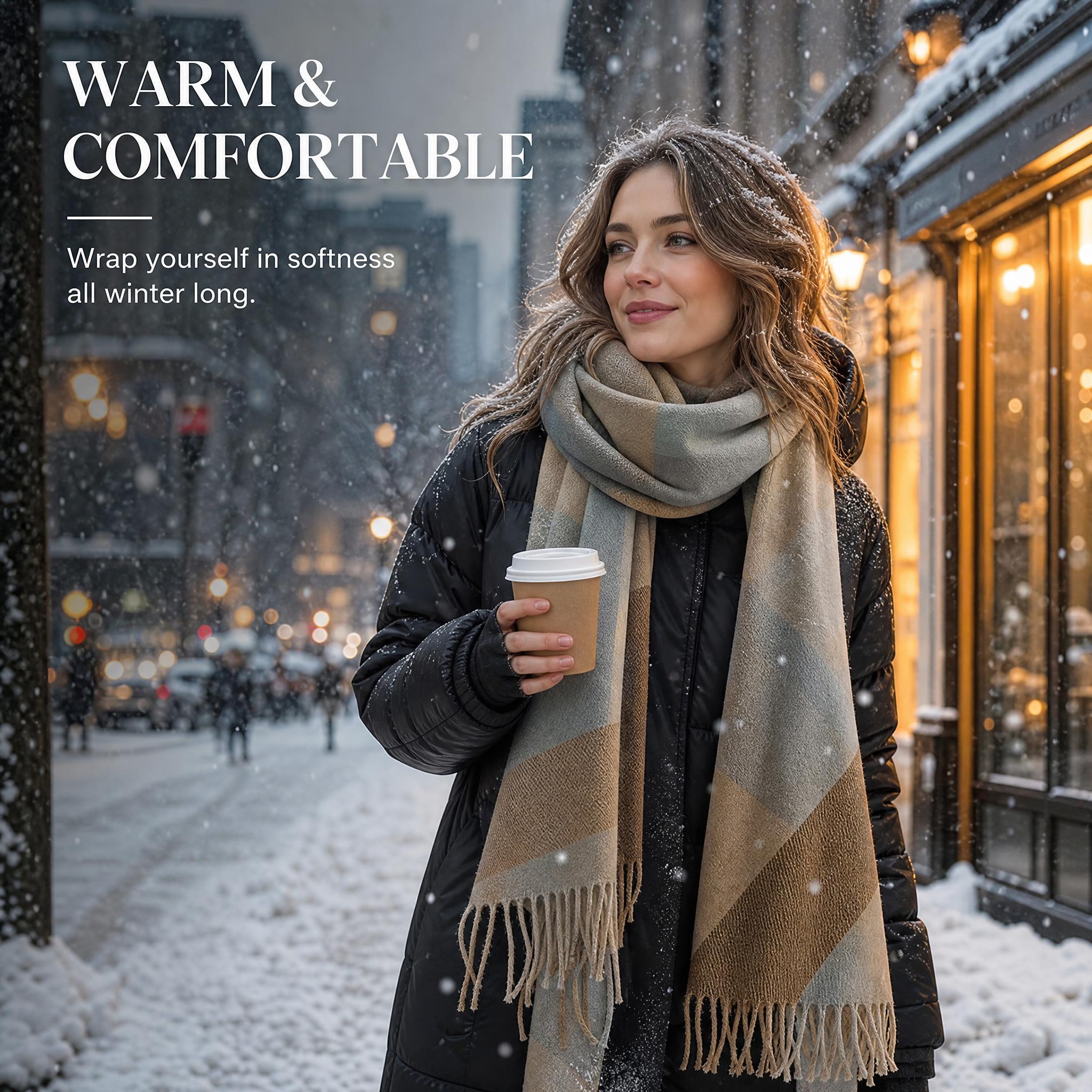 Snowy winter city street with g… - 图片创意预览