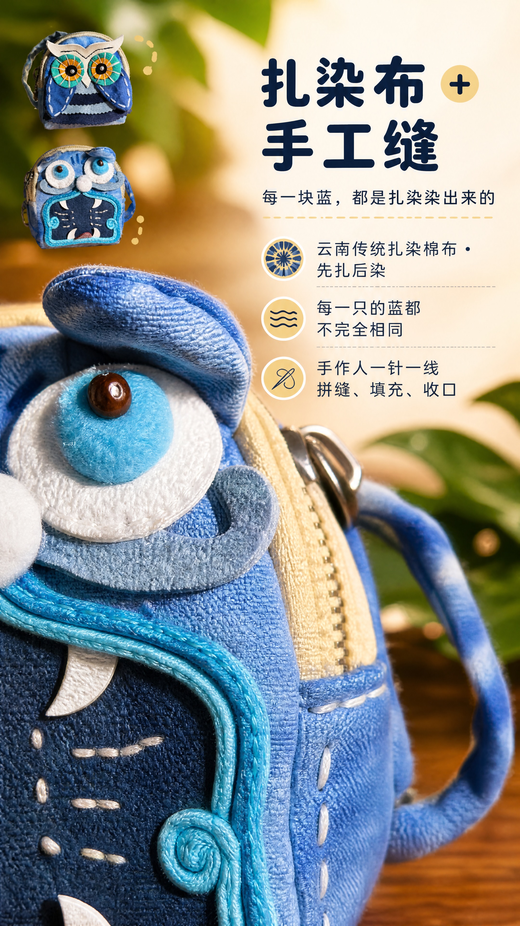 [商品] 使用【图1】与【图5】云南扎染小布钥匙包局部；保留扎… - 图片创意预览