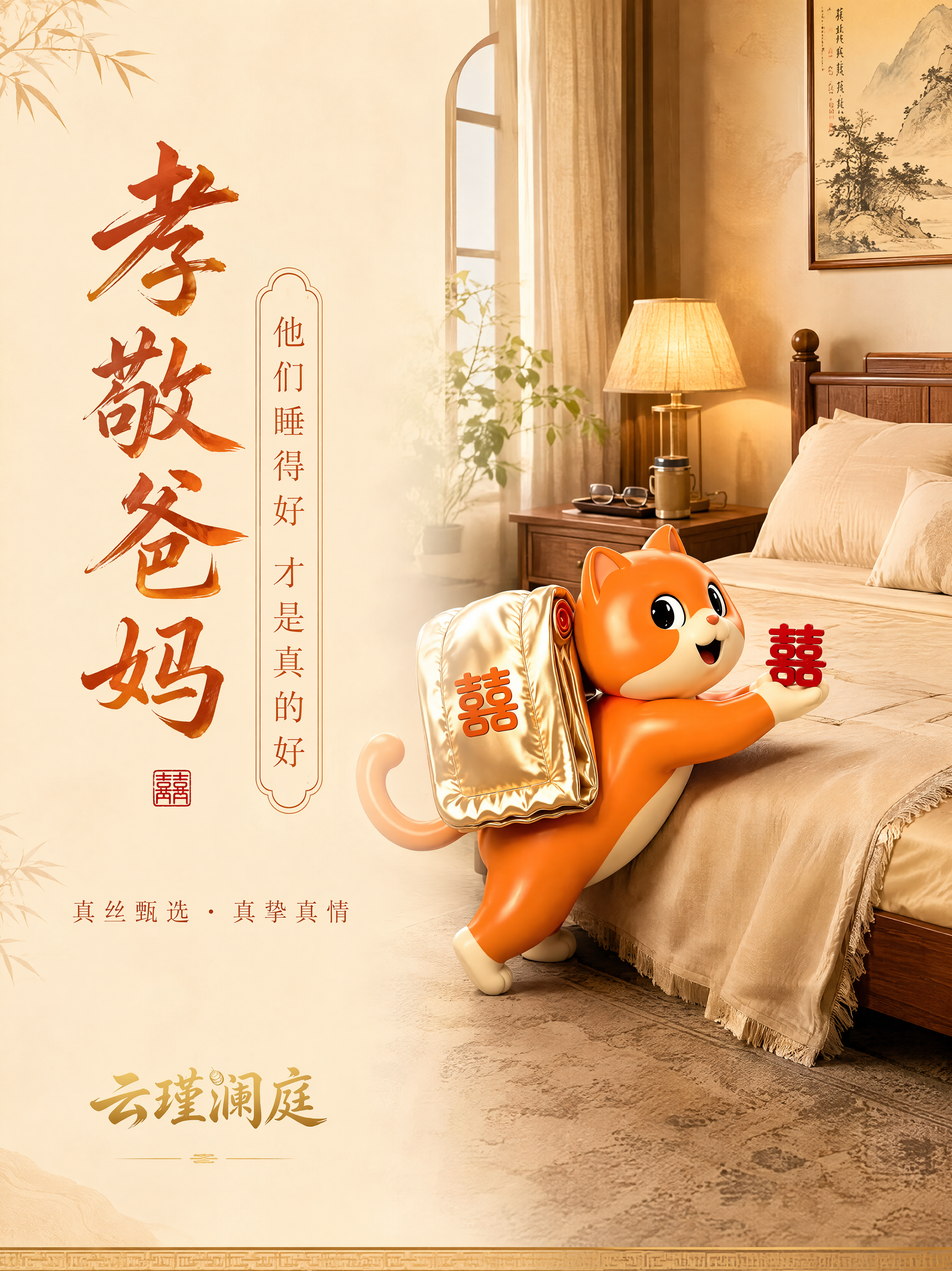 电商详情页场景隔断导航图，孝敬父母主题。本张使用【图2】中的橙… - 图片创意预览