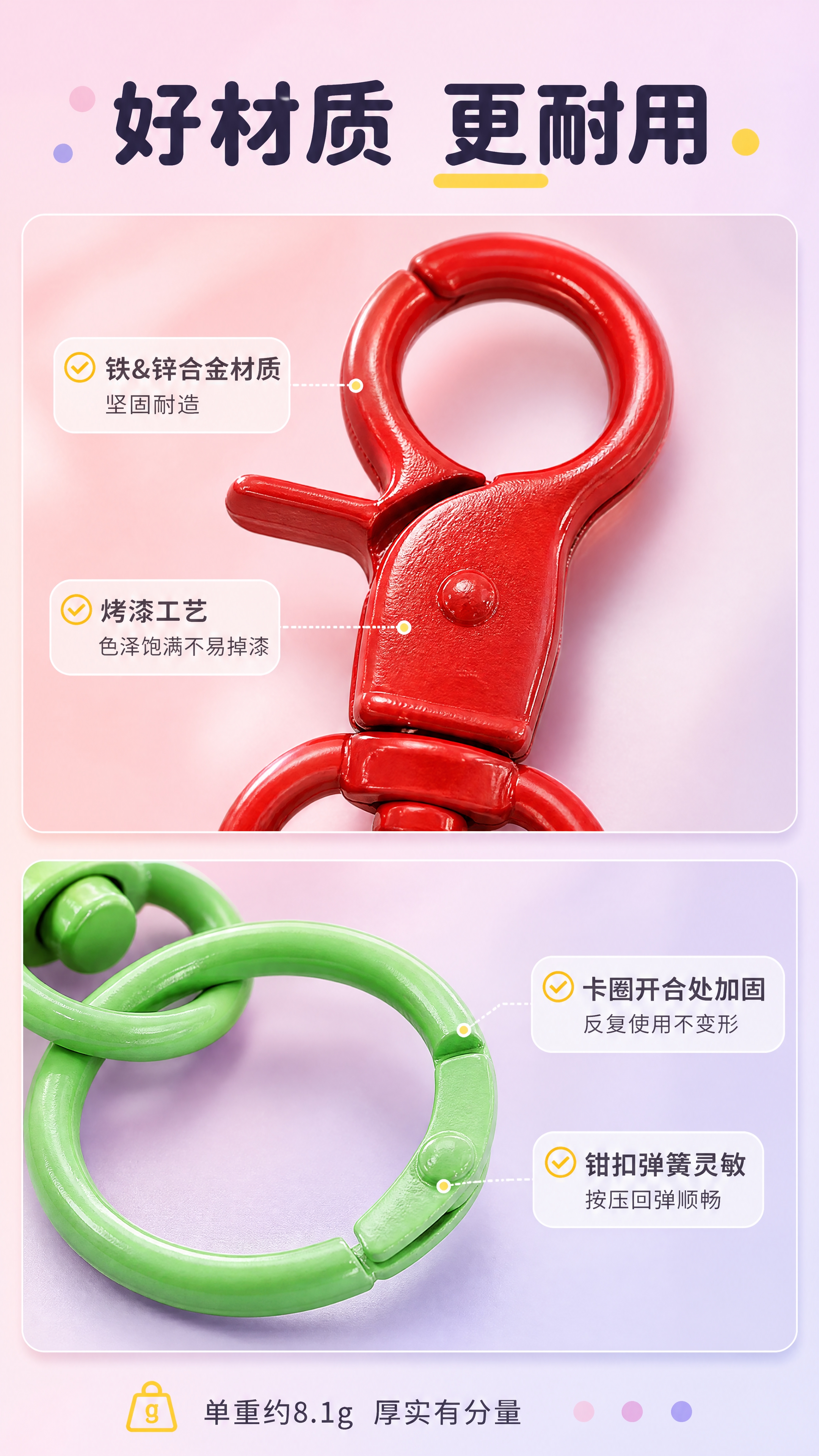 [商品] 使用【图5】带尺寸标注的钳扣卡圈产品图；保留钳扣结构… - 图片创意预览