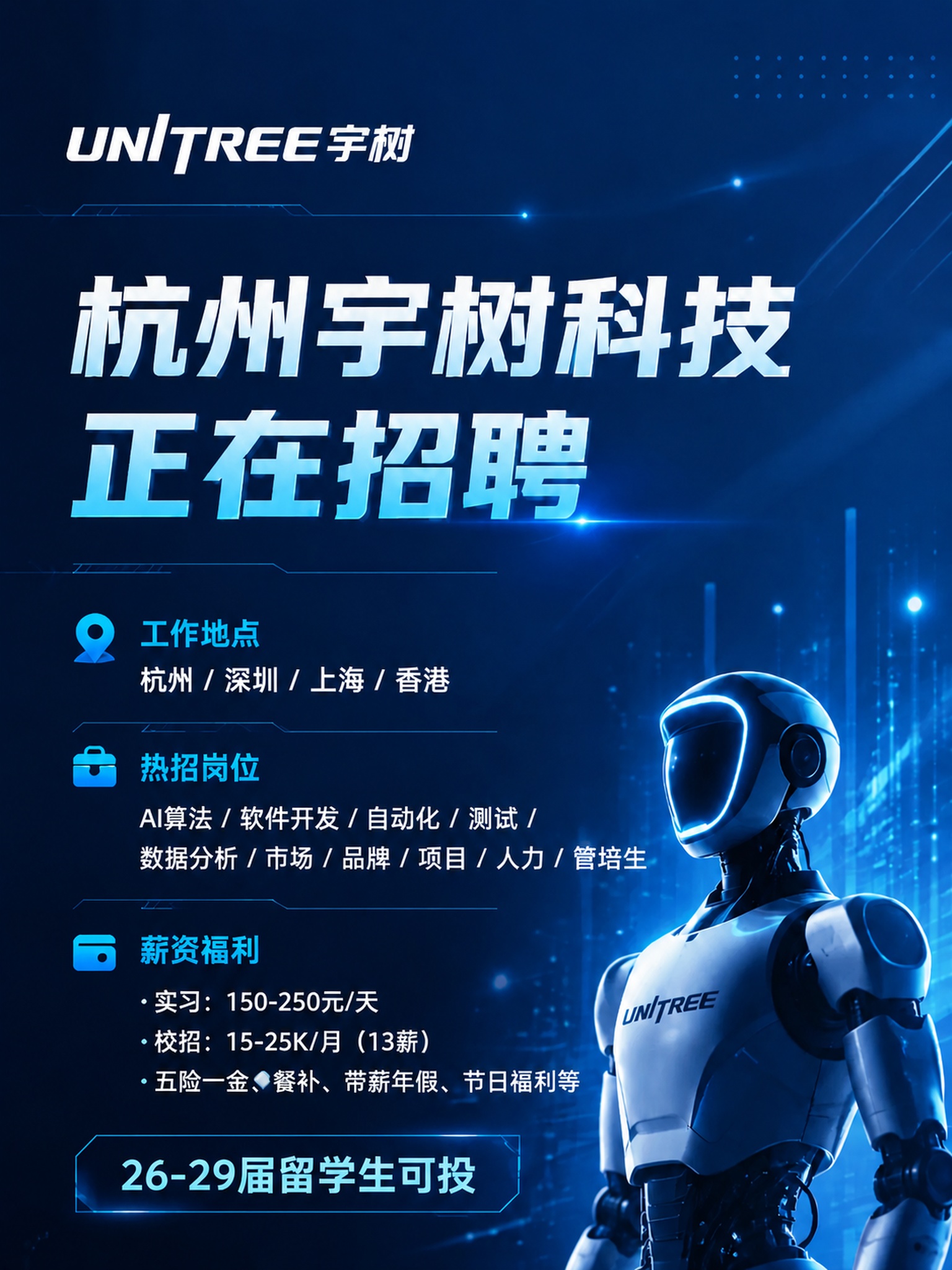 修改这张招聘海报的文字内容：1. 工作地点改为"杭州 / 深圳… - 图片创意预览