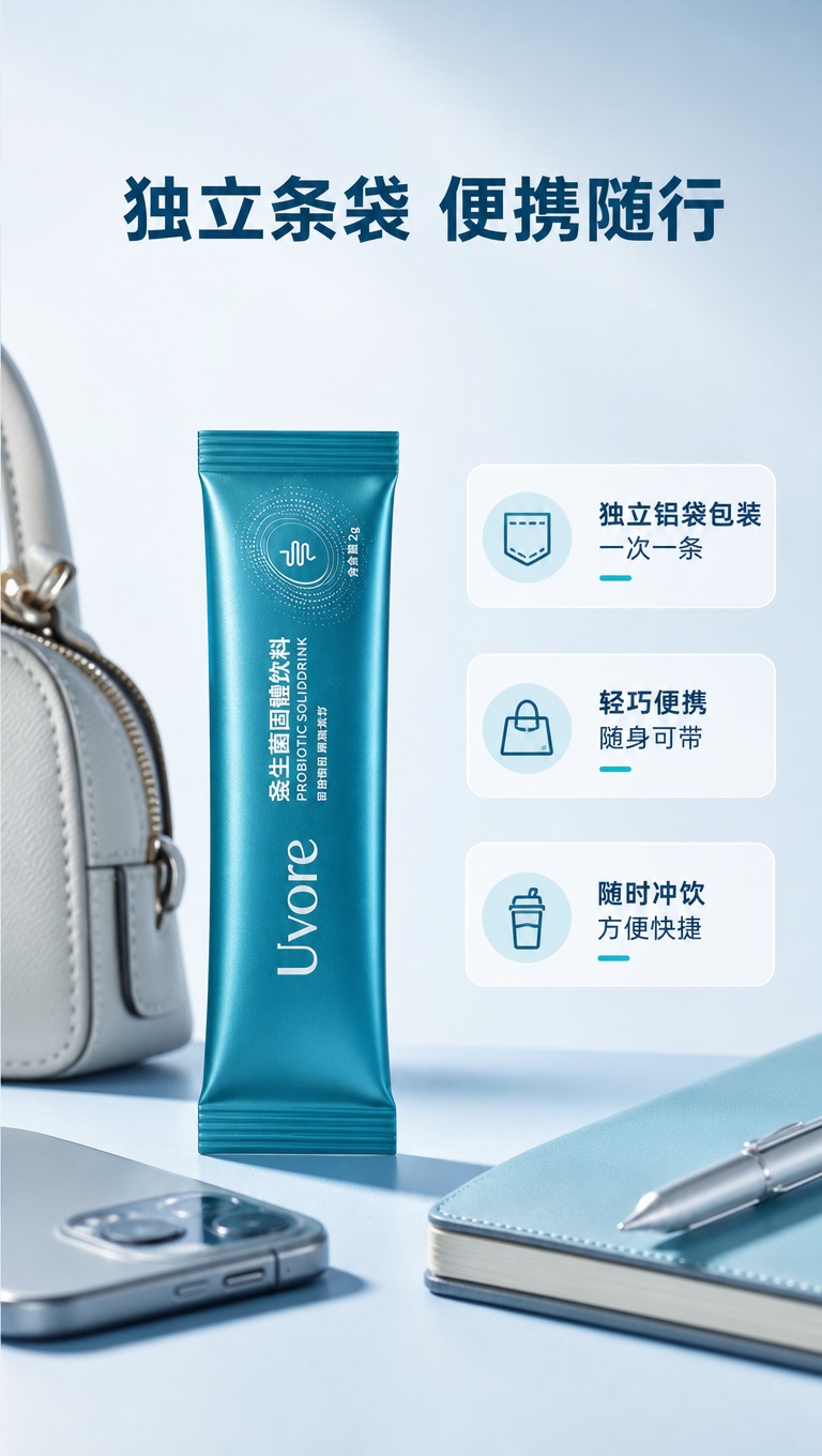 [商品] 使用【图2】Uvore益生菌固體飲料独立铝制条袋；保… - 图片创意预览