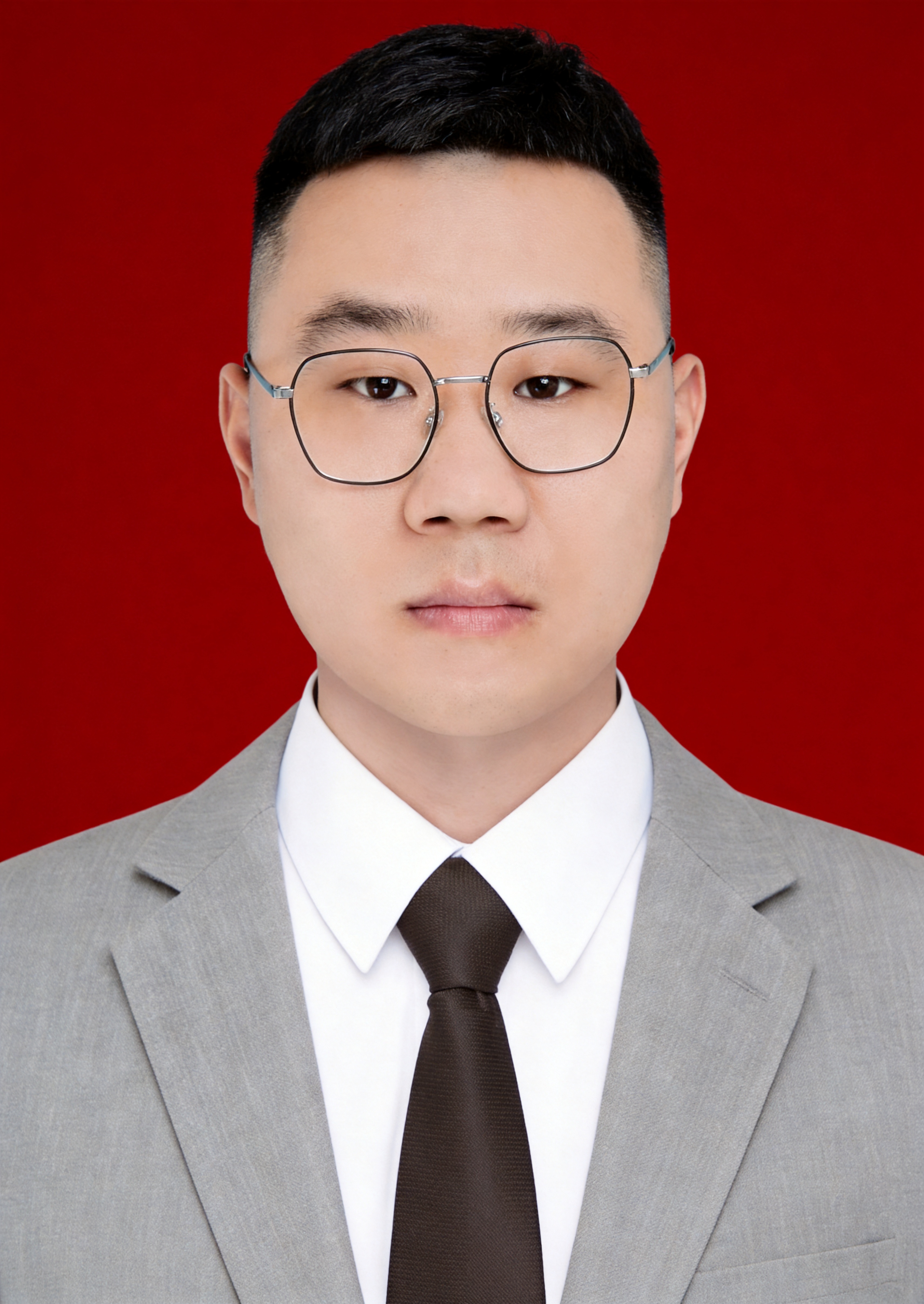 将整张图片背景完全替换为纯净均匀的标准证件照纯红色背景，背景铺… - 图片创意预览