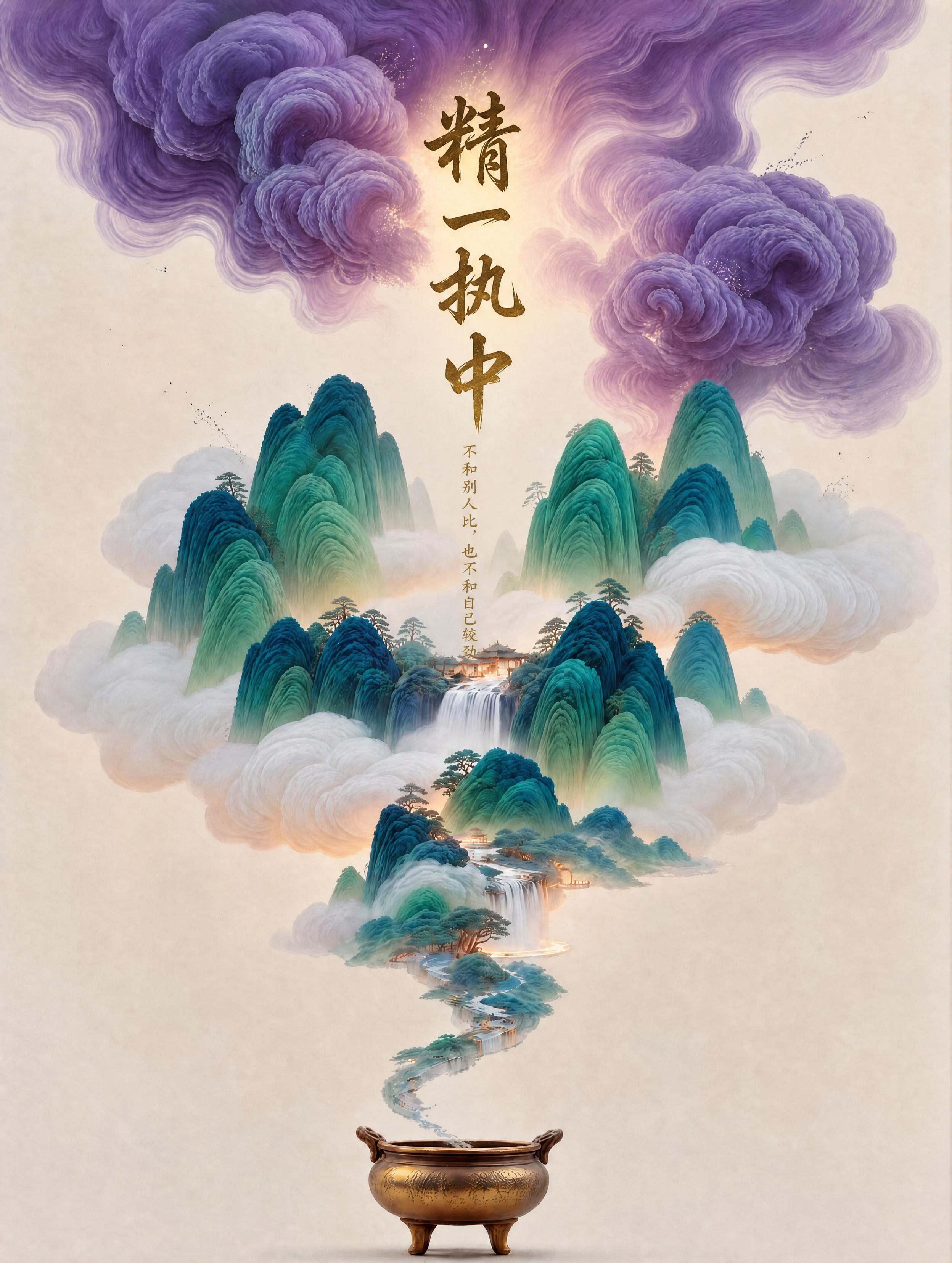 基于图二进行修改：将图一中的"精一执中"四个字替换到图二上，并… - 图片创意预览