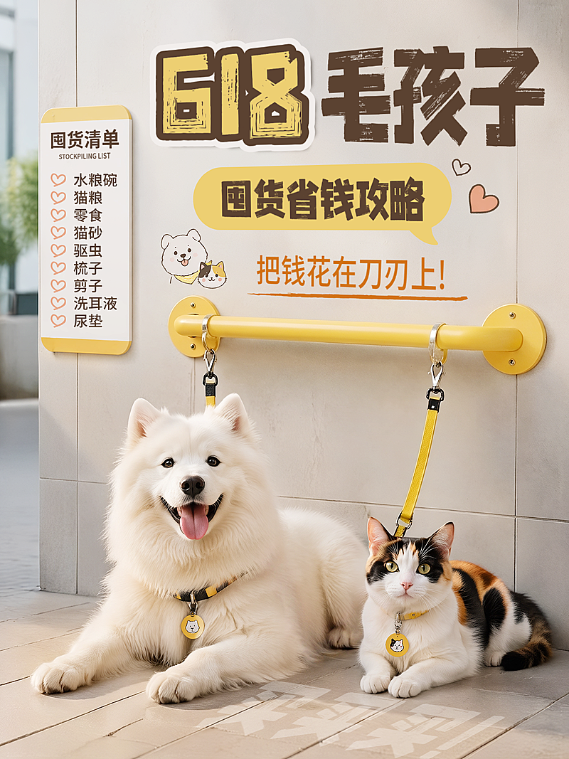618宠物囤货省钱攻略好物分享分享实景小红书封面