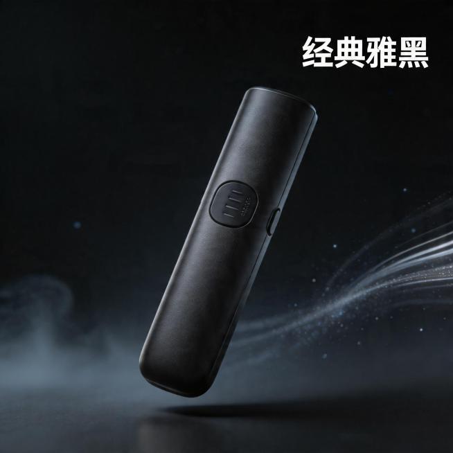 [主图 5] 纯黑单款无屏产品主图，保持科技梦幻高级风格。[氛围风格] 科技冷感、理性精准、质感高级的数码电子产品风格，带有轻雾粒子和微弱体积光效果。[画质] 商业C4D Octane渲染质感，产品清预览效果